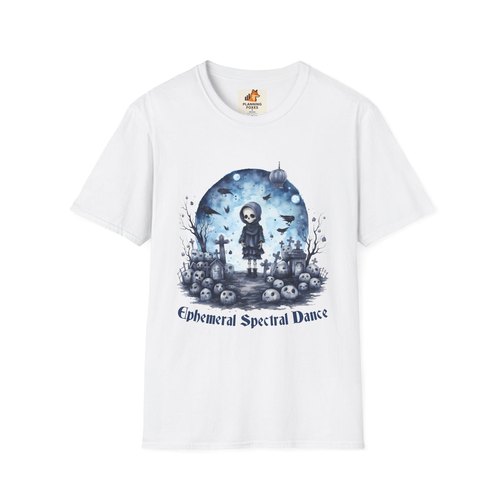 T-Shirt — Gothic Cute Grim Reaper Design (“Ephemeral Spectral Dance”)