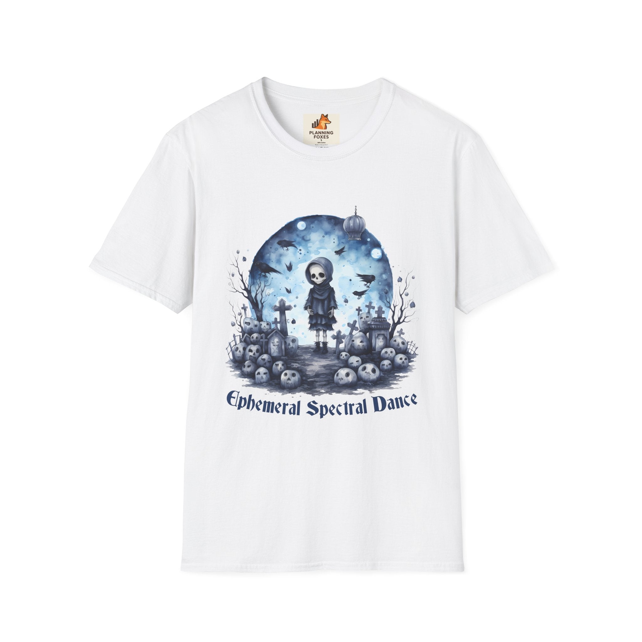 T-Shirt — Gothic Cute Grim Reaper Design (“Ephemeral Spectral Dance”)