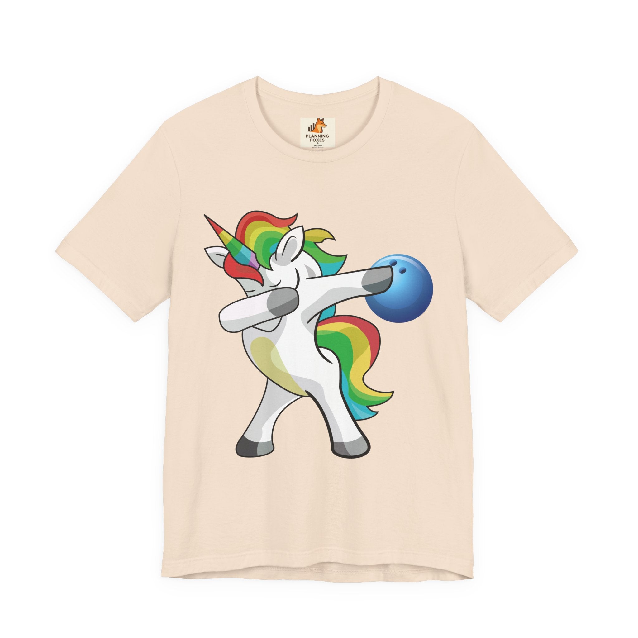 Dabbing Rainbow Unicorn Bowling T‑Shirt
