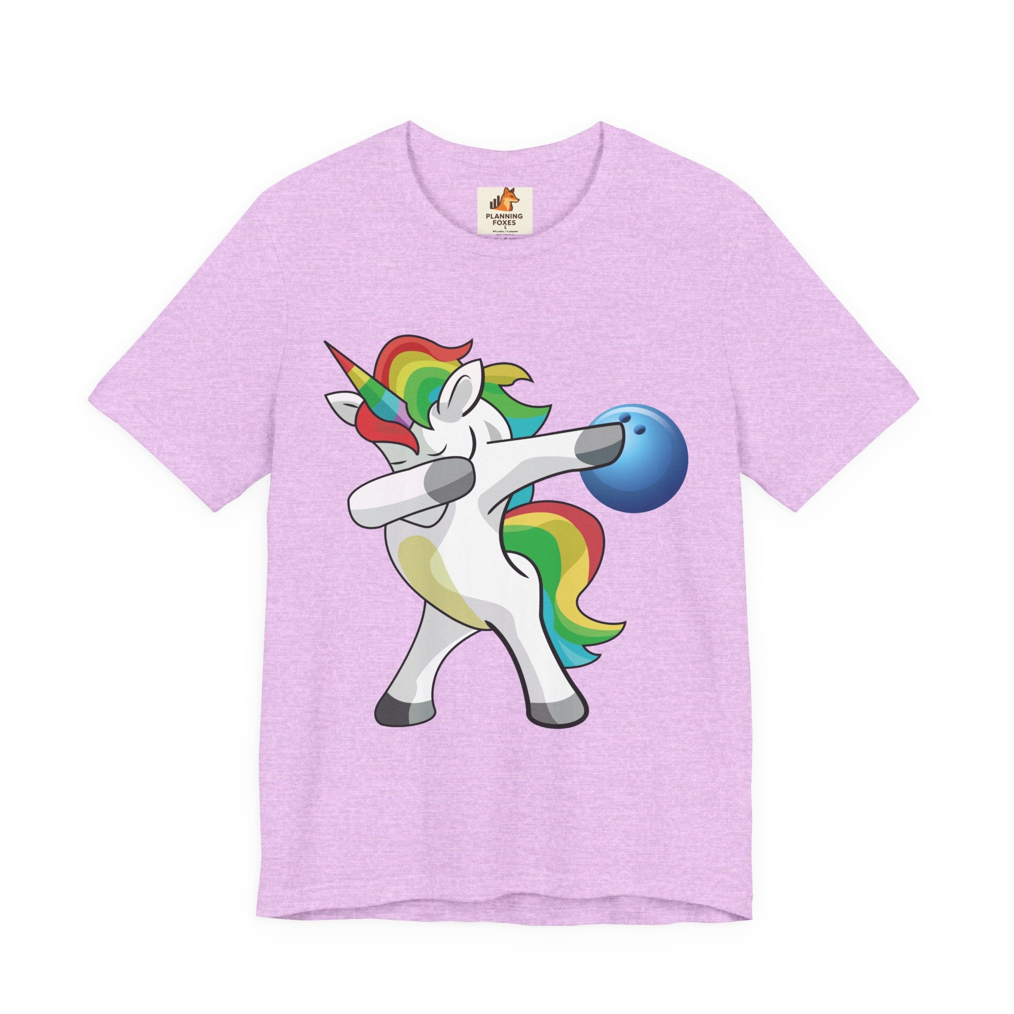 Dabbing Rainbow Unicorn Bowling T‑Shirt