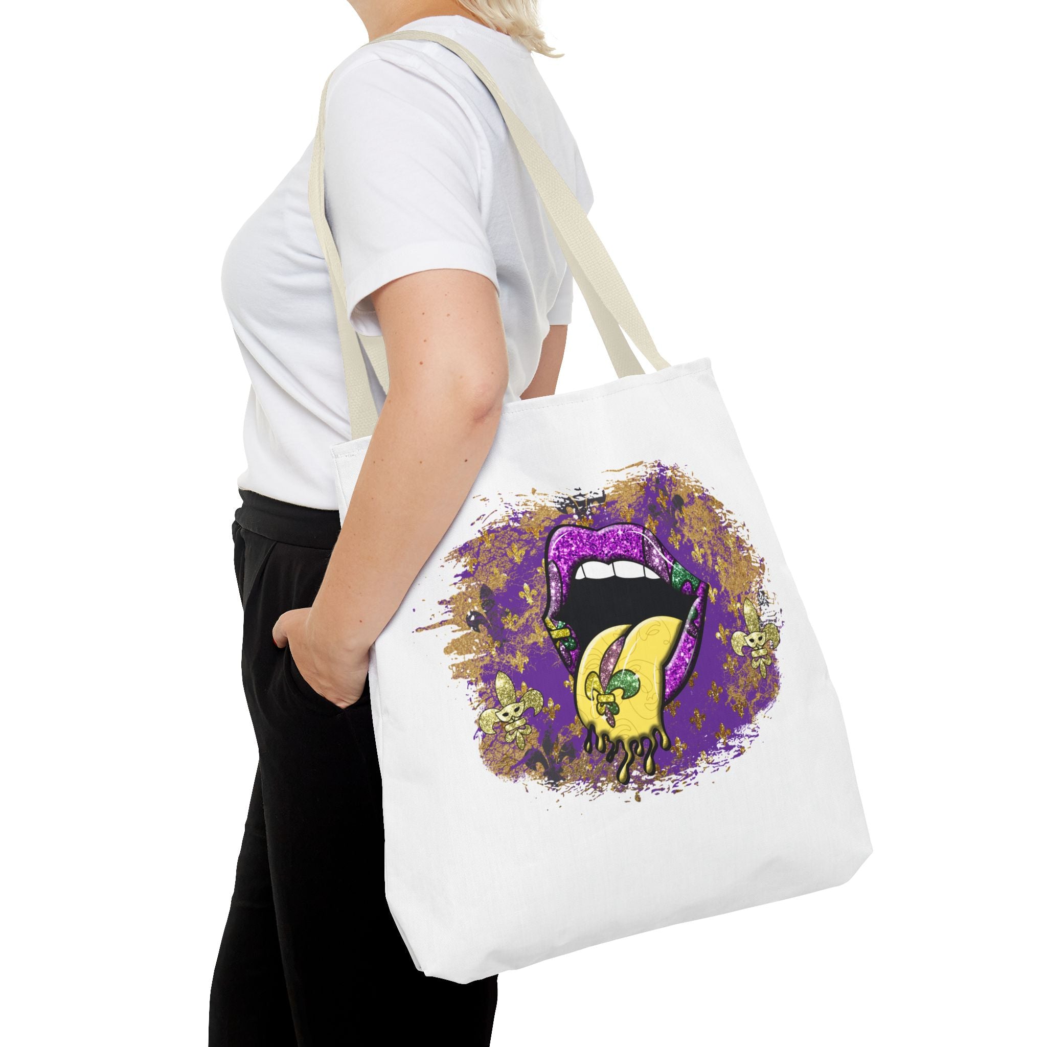Graphic Tote Bag — Mardi Gras Tongue Pop Art