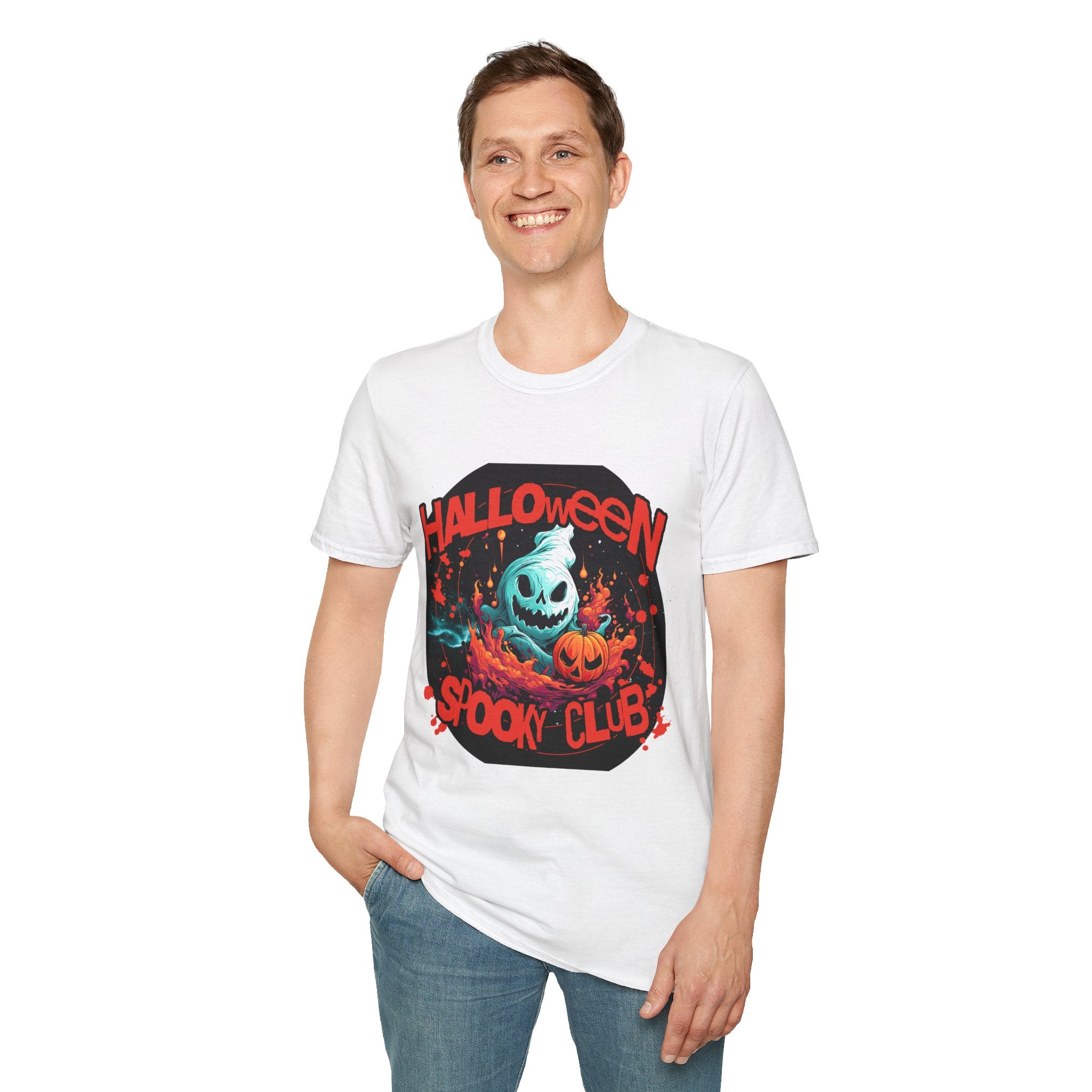 Halloween Spook Club T-Shirt — Haunted Pumpkin Ghost Graphic