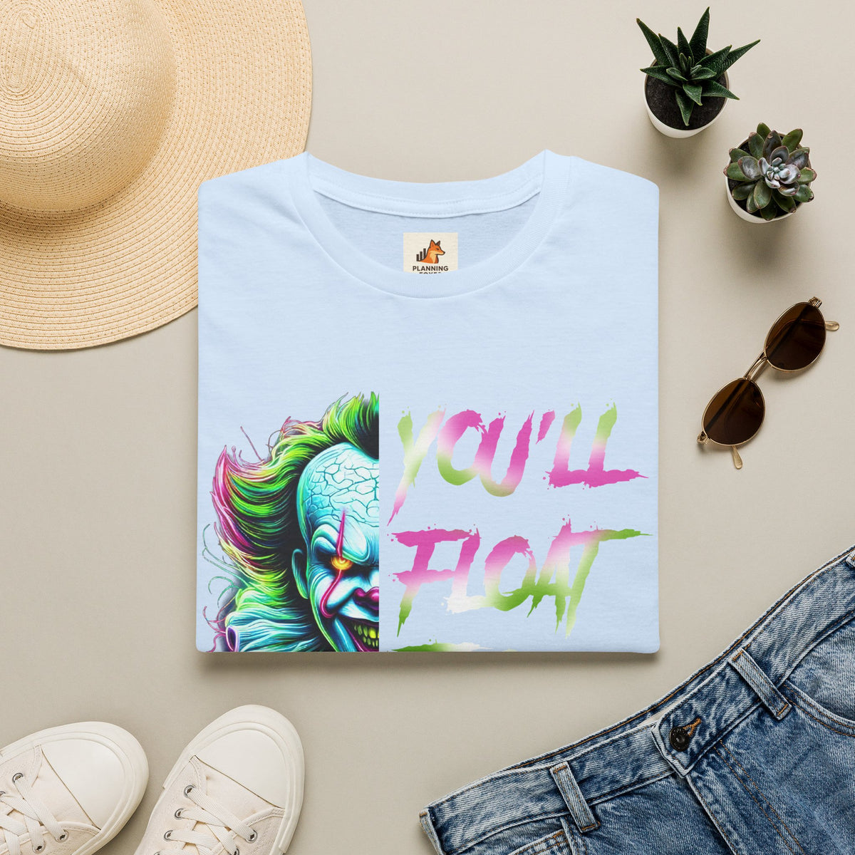 Horror Clown IT "You'll Float Too" T‑Shirt