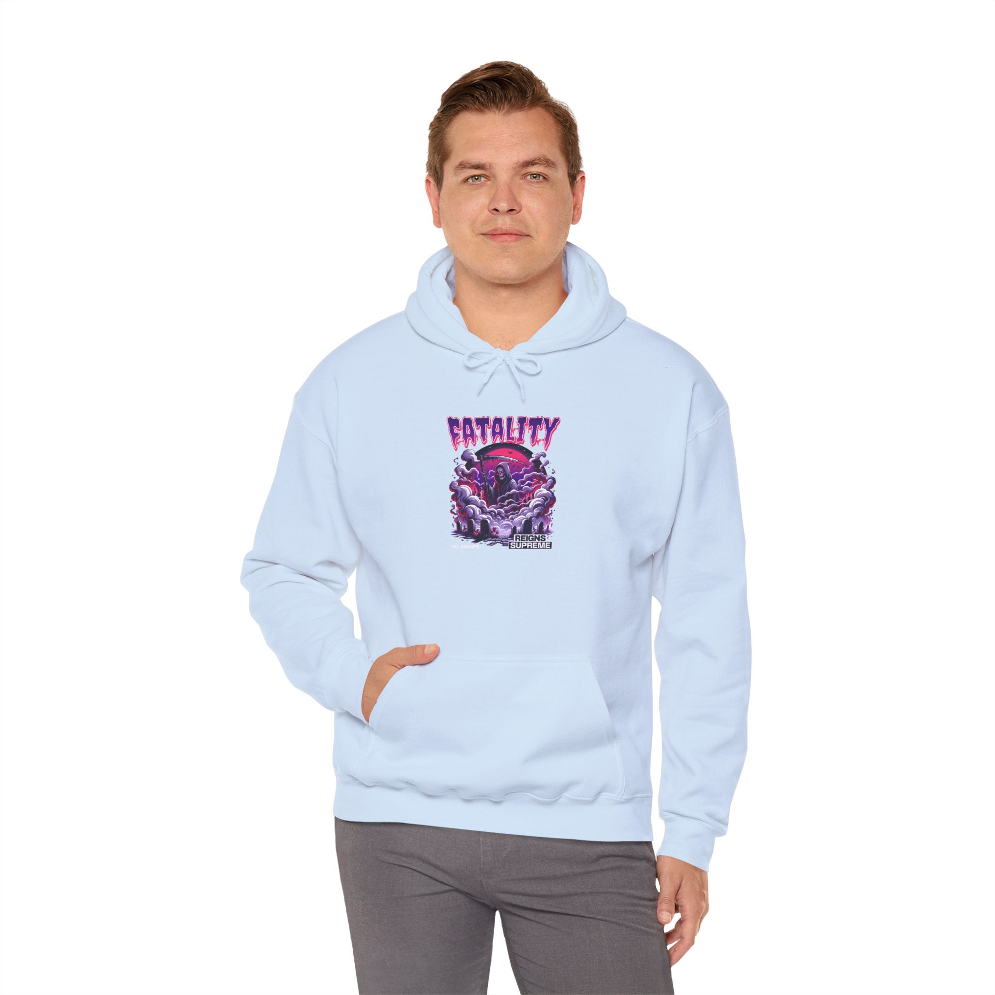 Halloween Spooky Club Hoodie — Fatality Retro Skull Horror Pullover