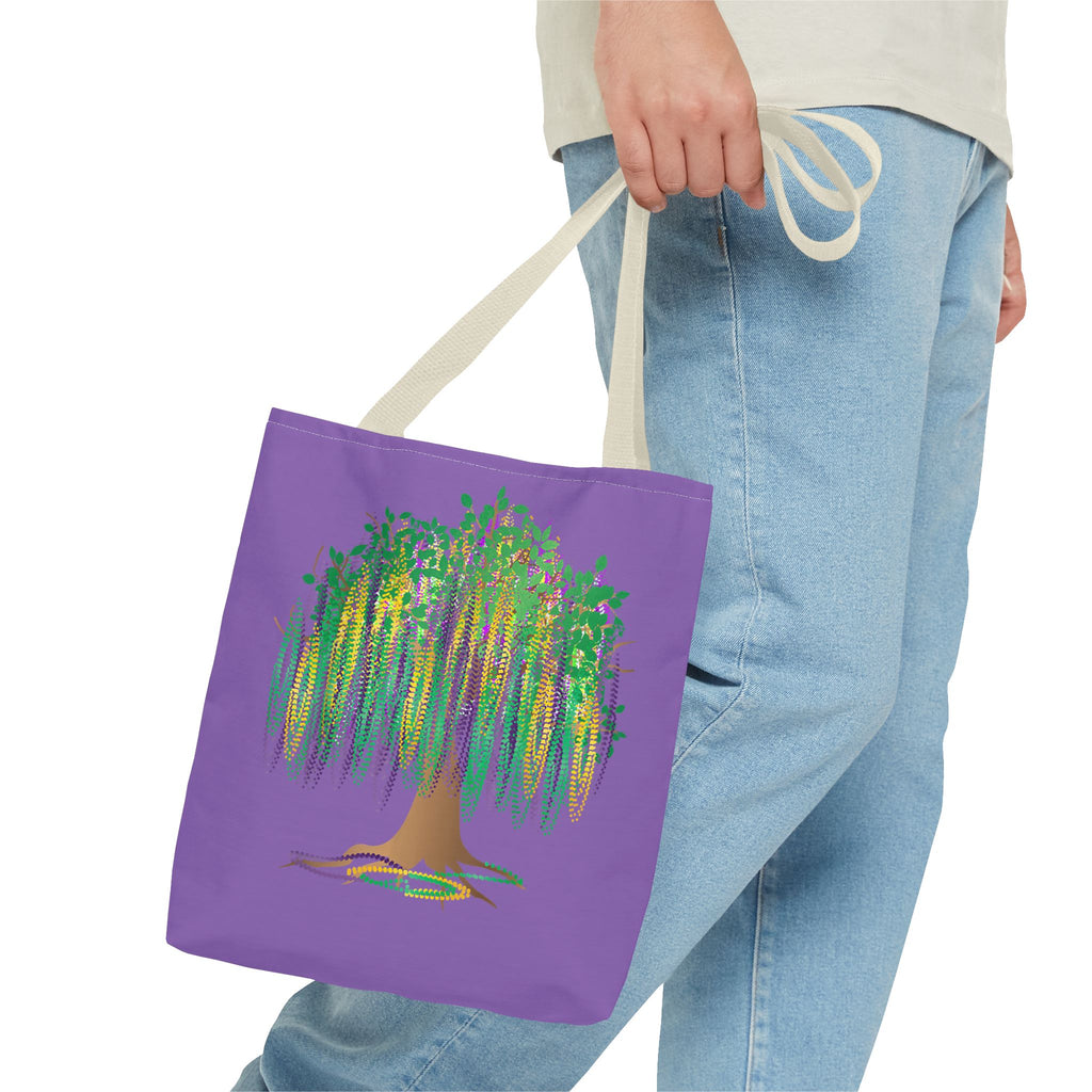 Mardi Gras Bead Tree Art Tote