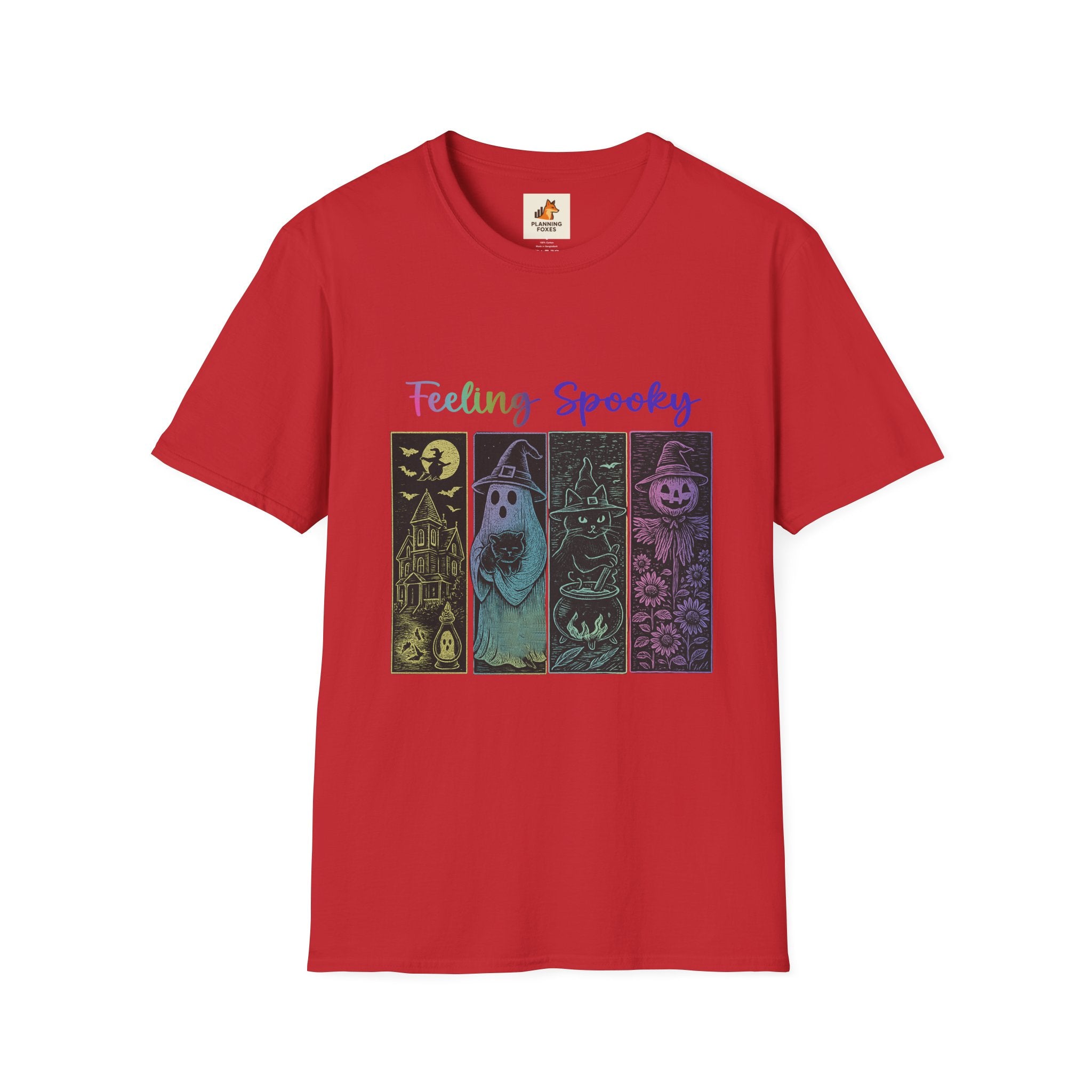 Feeling Spooky Halloween T-Shirt — Cute Ghost, Witch & Pumpkin Design