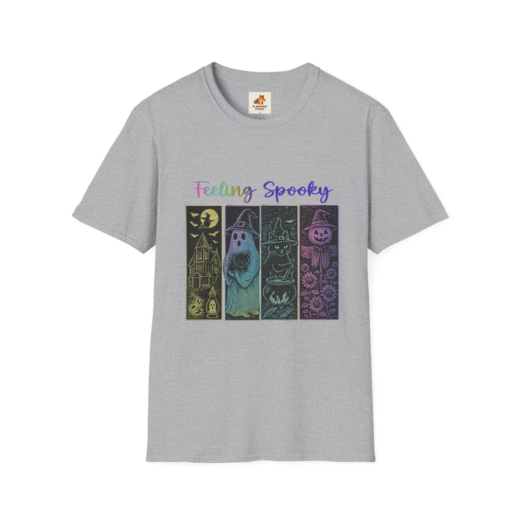 Feeling Spooky Halloween T-Shirt — Cute Ghost, Witch & Pumpkin Design