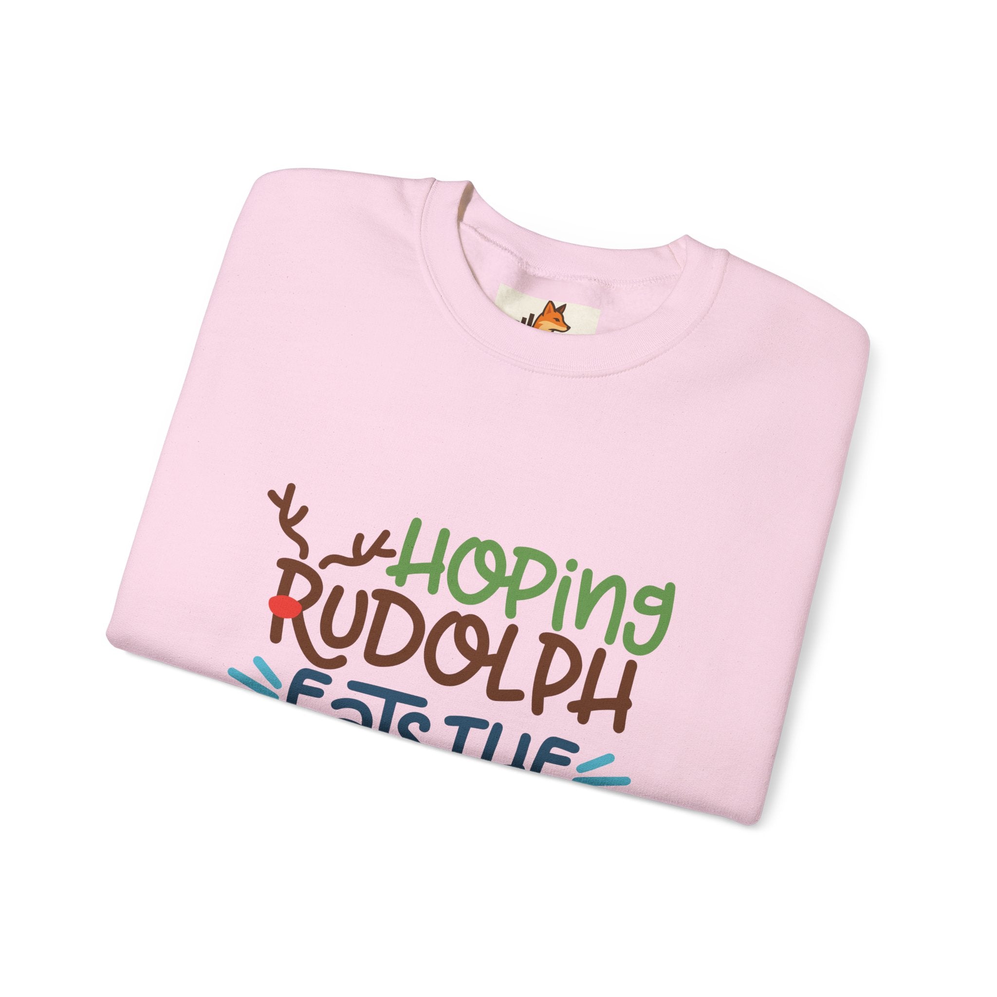 Holiday Sweatshirt – "Hoping Rudolph Eats the Naughty List" Funny Christmas Crewneck
