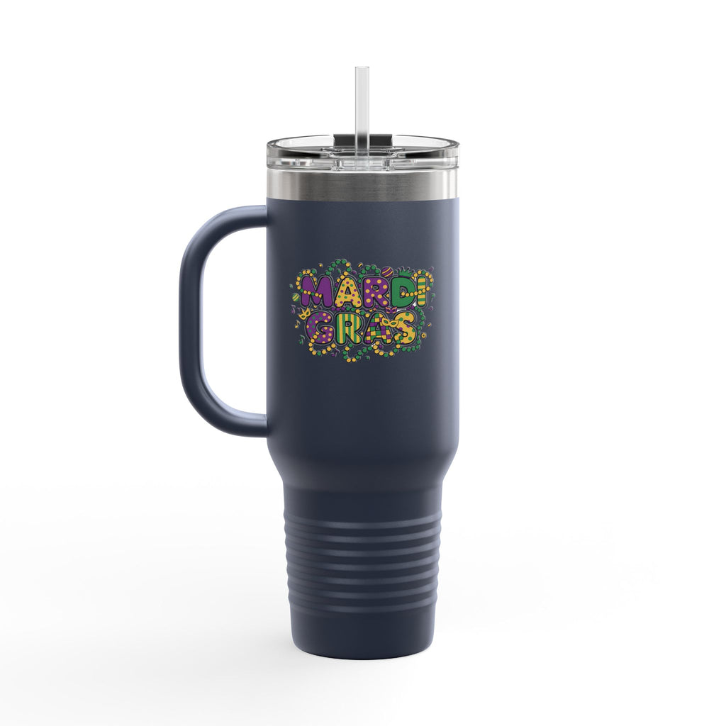 40oz Insulated Travel Mug — "Let's Get Cray Cray" Colorful Crawfish Party Design