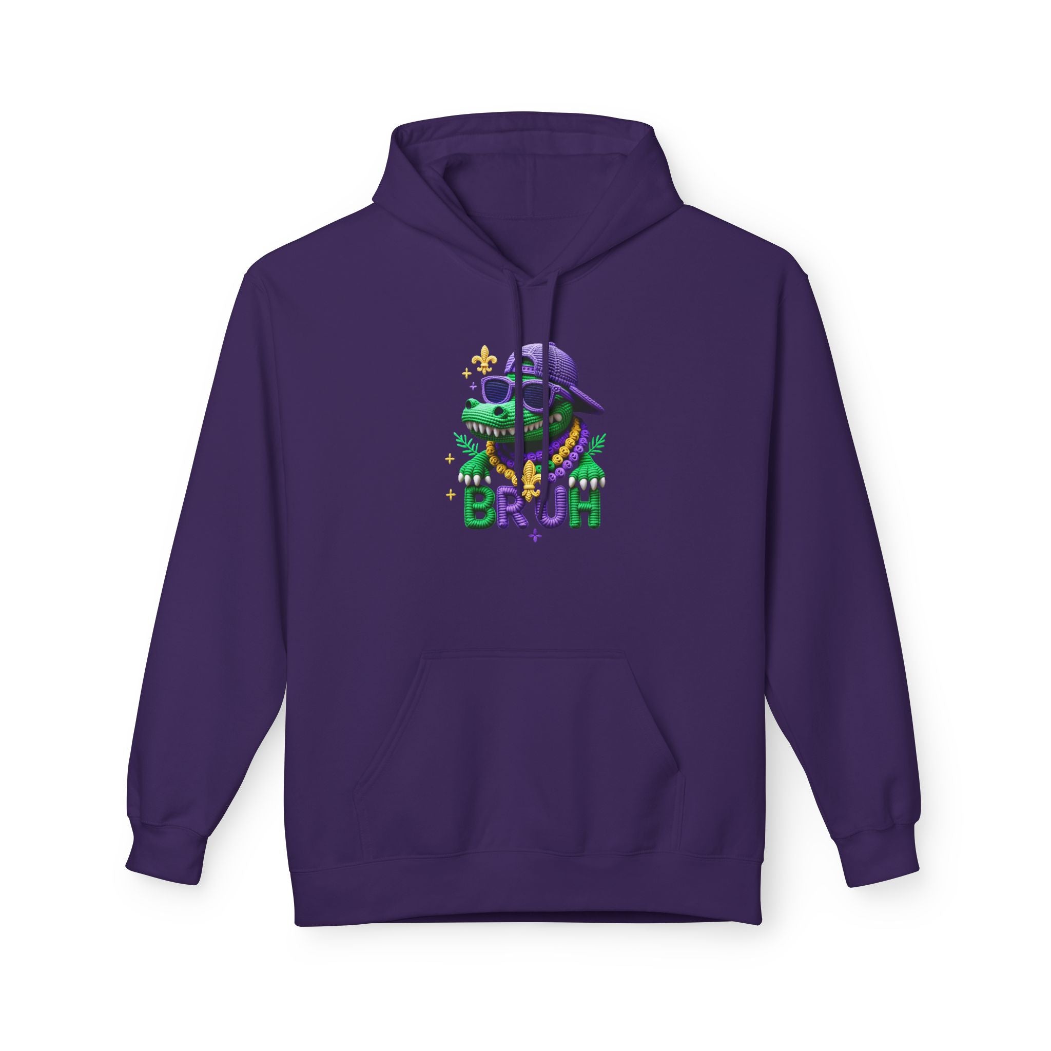 Mardi Gras Louisiana Fleur-de-Lis Hoodie — Bruh Gator Graphic