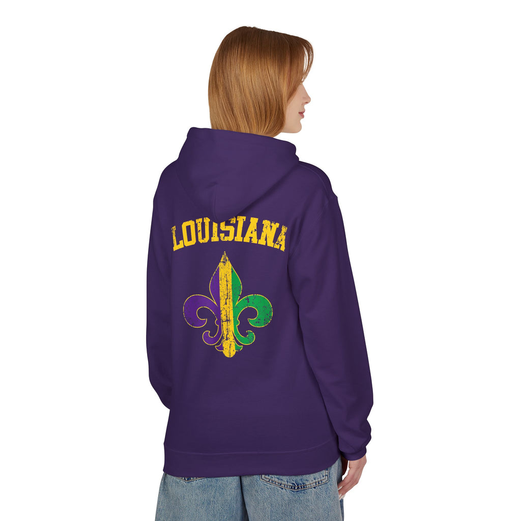 Mardi Gras Louisiana Fleur-de-Lis Hoodie — Bruh Gator Graphic