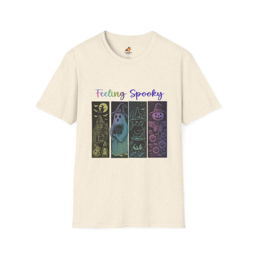 Feeling Spooky Halloween T-Shirt — Cute Ghost, Witch & Pumpkin Design
