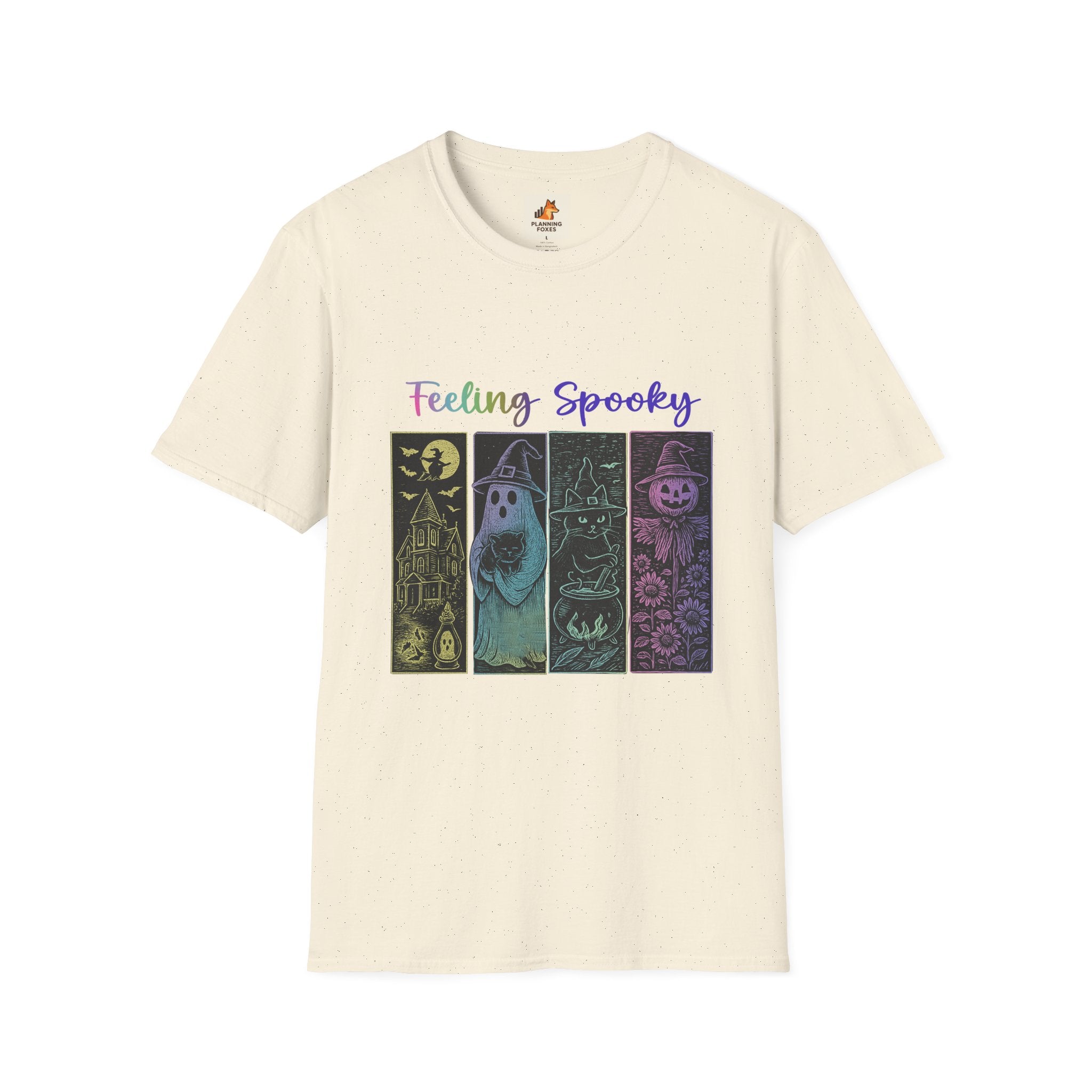 Feeling Spooky Halloween T-Shirt — Cute Ghost, Witch & Pumpkin Design