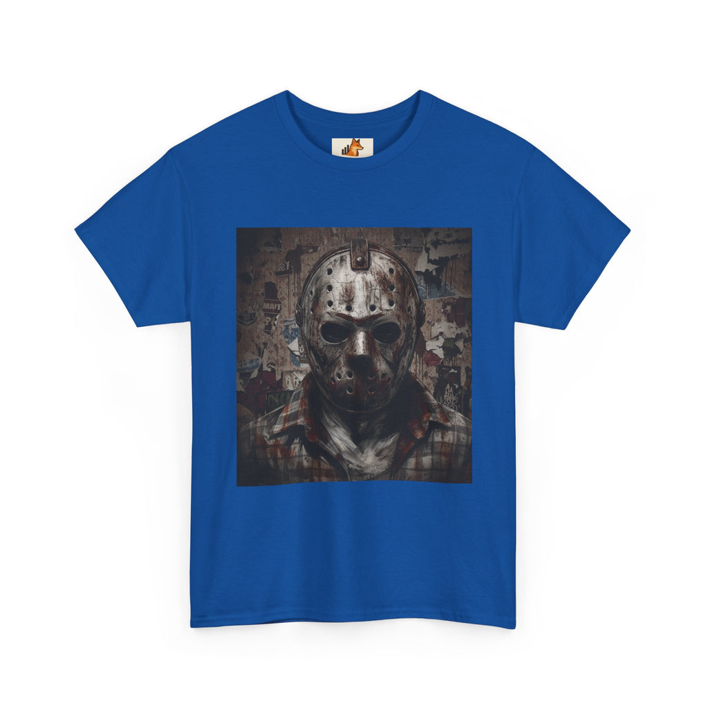 Hockey Mask Horror Tee — Retro Jason-Style Slasher Graphic Shirt
