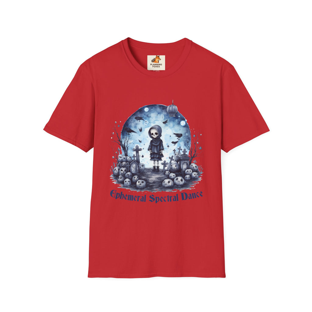 T-Shirt — Gothic Cute Grim Reaper Design (“Ephemeral Spectral Dance”)