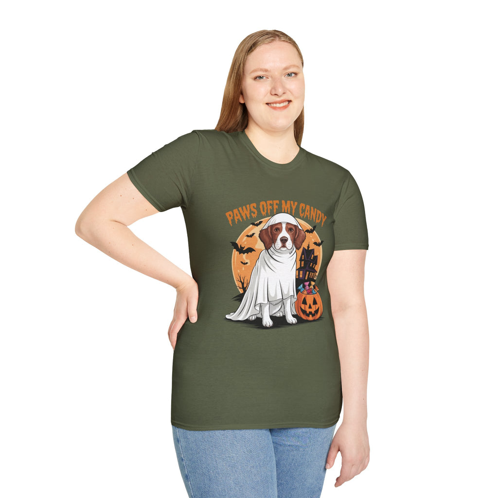 Halloween Dog T‑Shirt — "Paws Off My Candy" Ghost Beagle Costume Tee