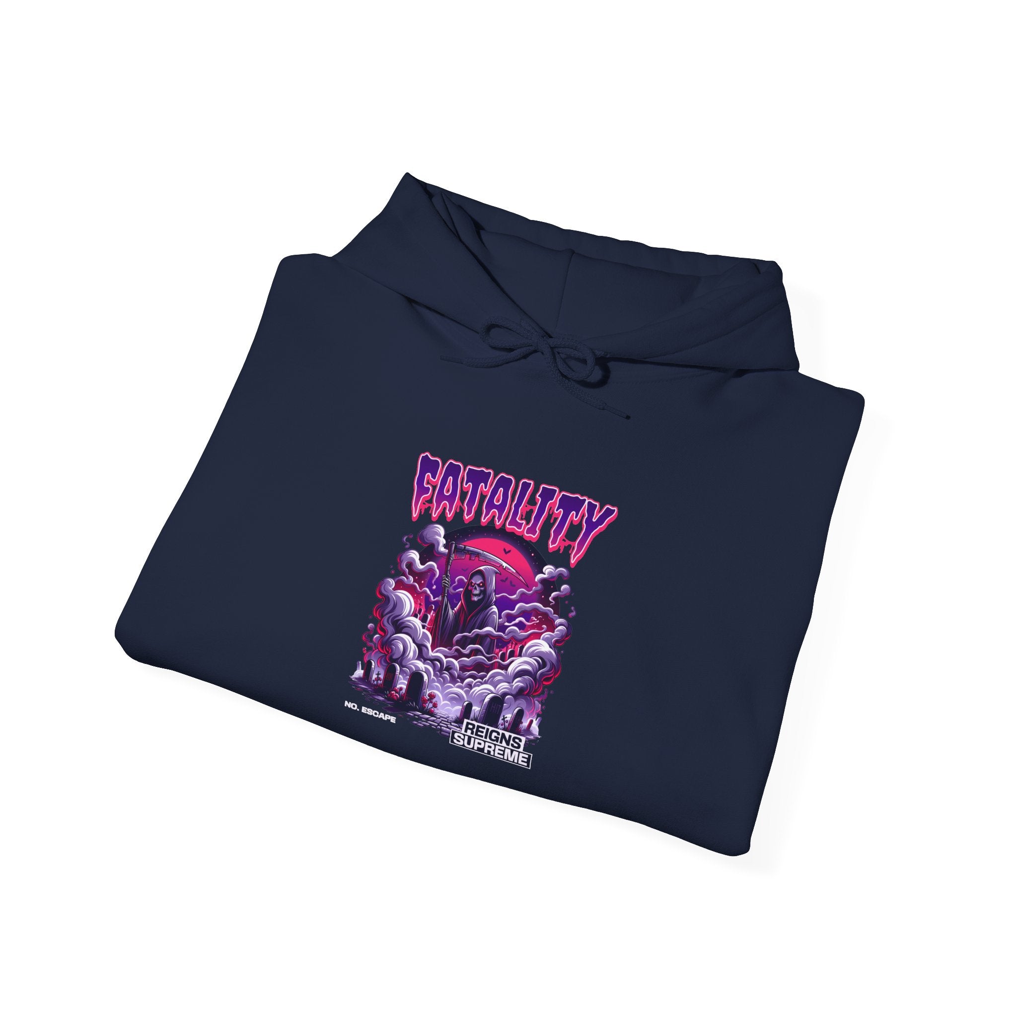 Halloween Spooky Club Hoodie — Fatality Retro Skull Horror Pullover