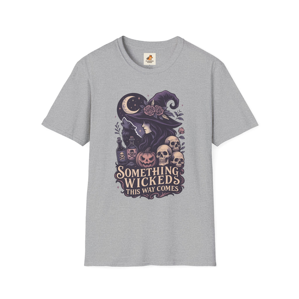 Witchy Moon T‑Shirt — "Something Wicked This Way Comes" Halloween Tee
