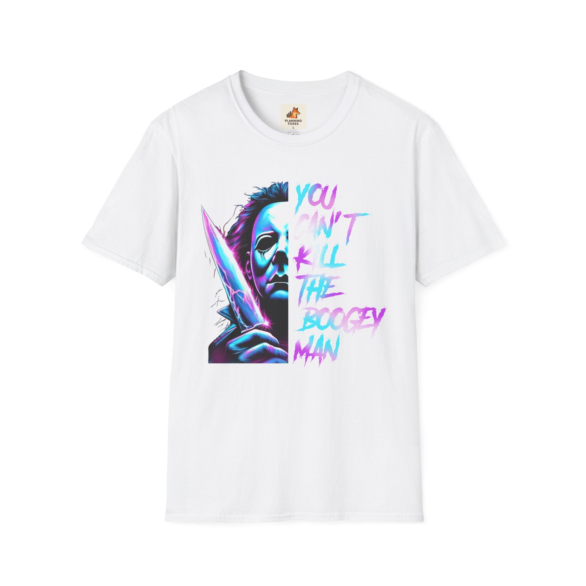 You Can't Kill the Boogeyman T‑Shirt — Retro Neon Michael Myers Horror Tee
