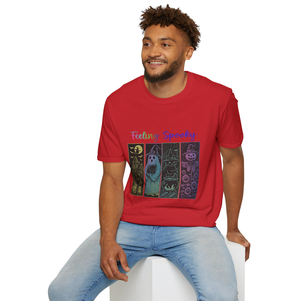 Feeling Spooky Halloween T-Shirt — Cute Ghost, Witch & Pumpkin Design