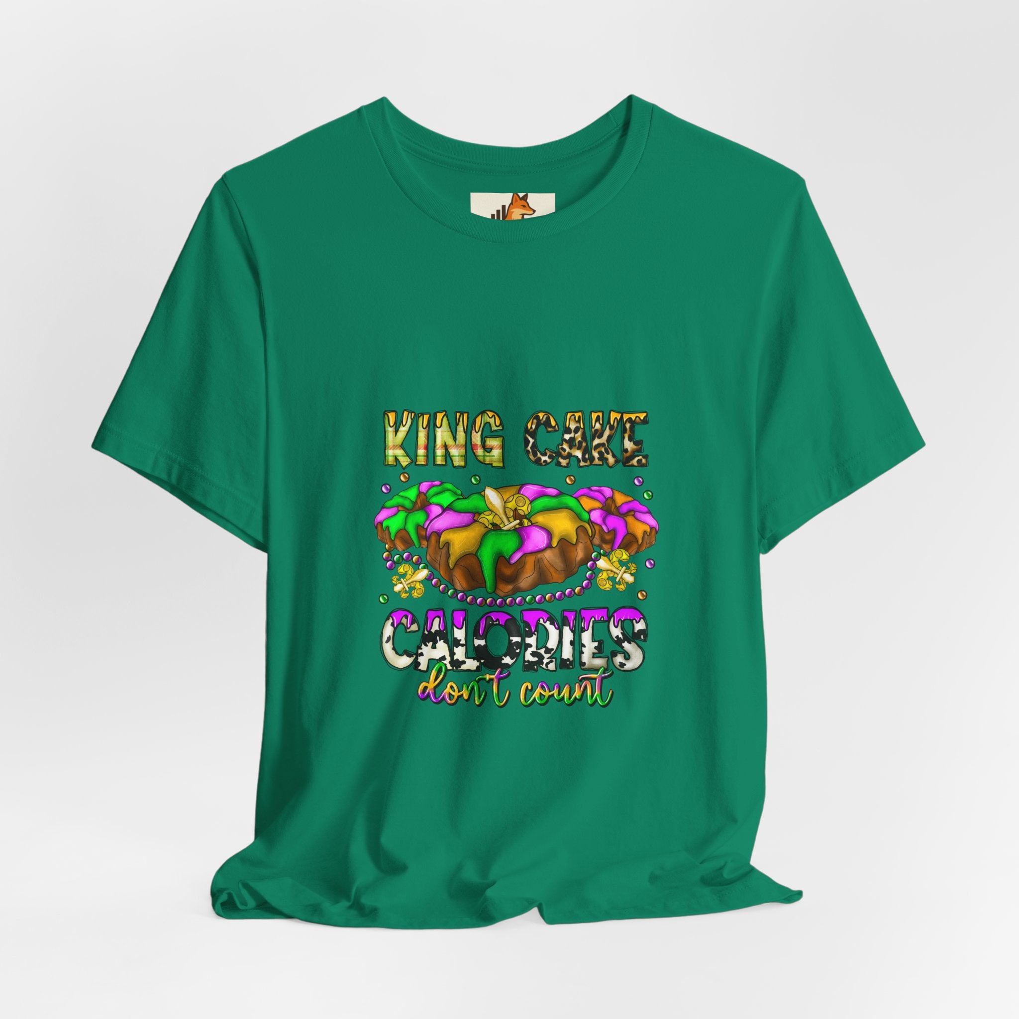 King Cake Calories Tee — Mardi Gras Louisiana Fleur-de-Lis Shirt