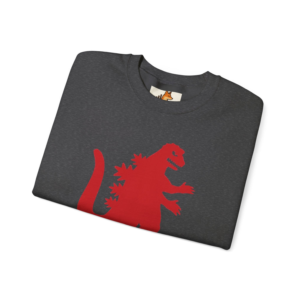 Red Godzilla Silhouette Crewneck Sweatshirt