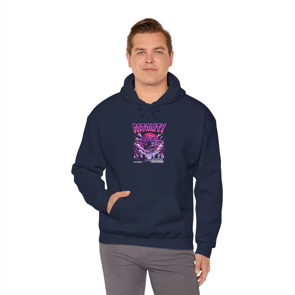 Halloween Spooky Club Hoodie — Fatality Retro Skull Horror Pullover