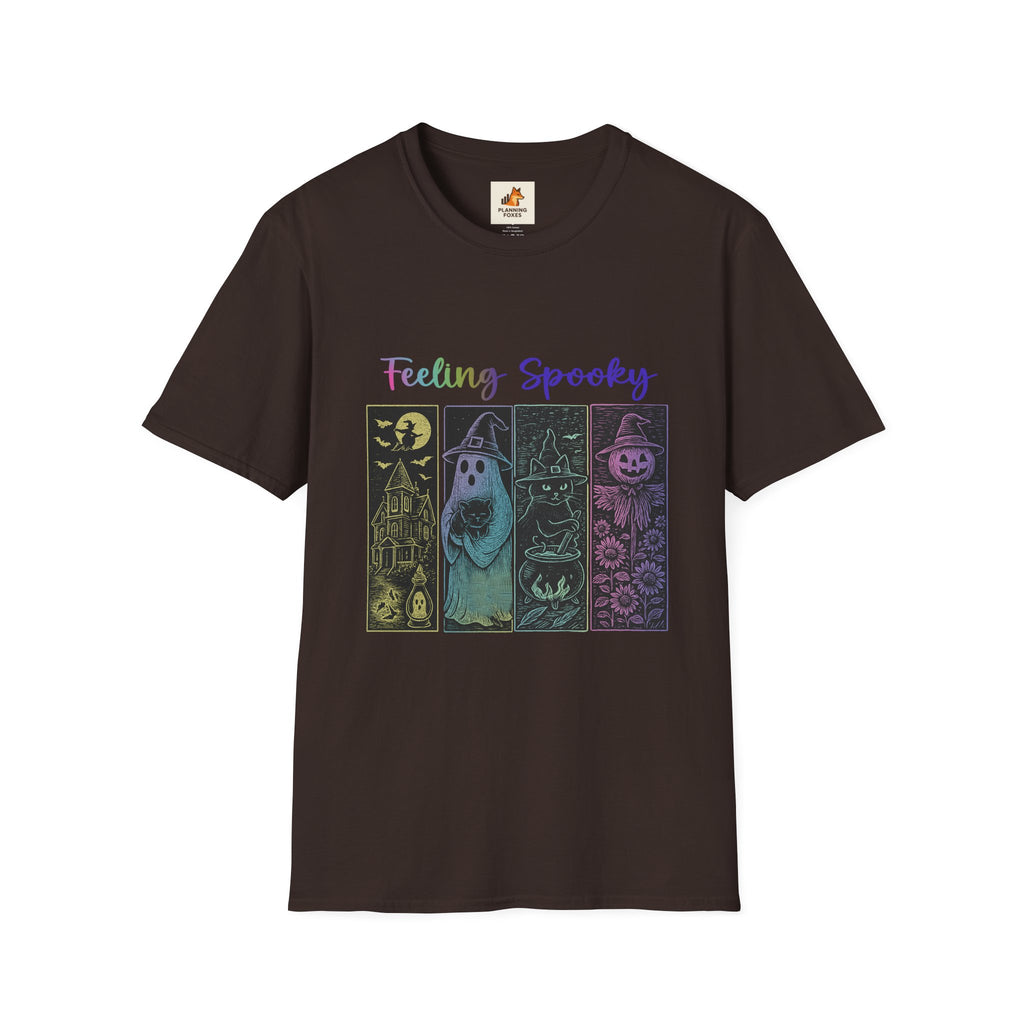 Feeling Spooky Halloween T-Shirt — Cute Ghost, Witch & Pumpkin Design