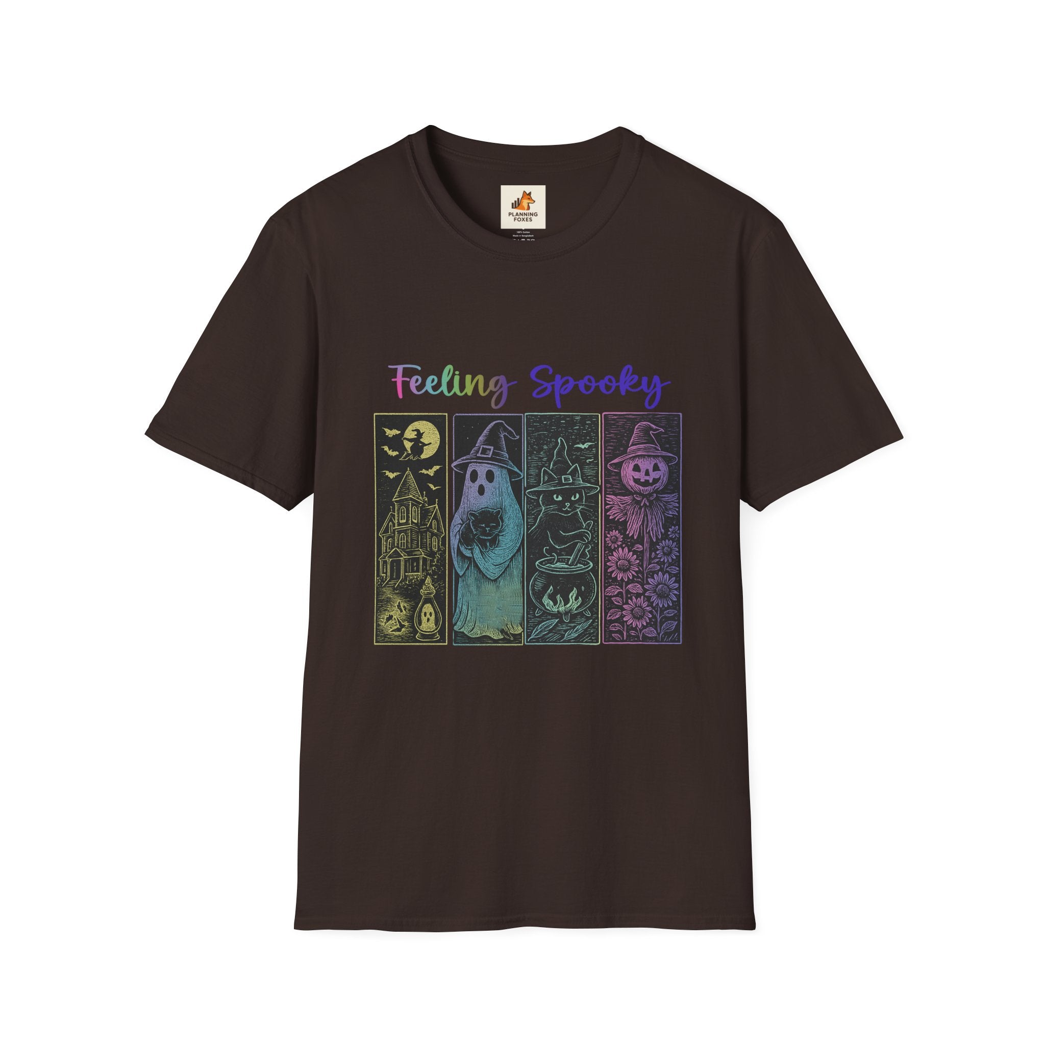 Feeling Spooky Halloween T-Shirt — Cute Ghost, Witch & Pumpkin Design
