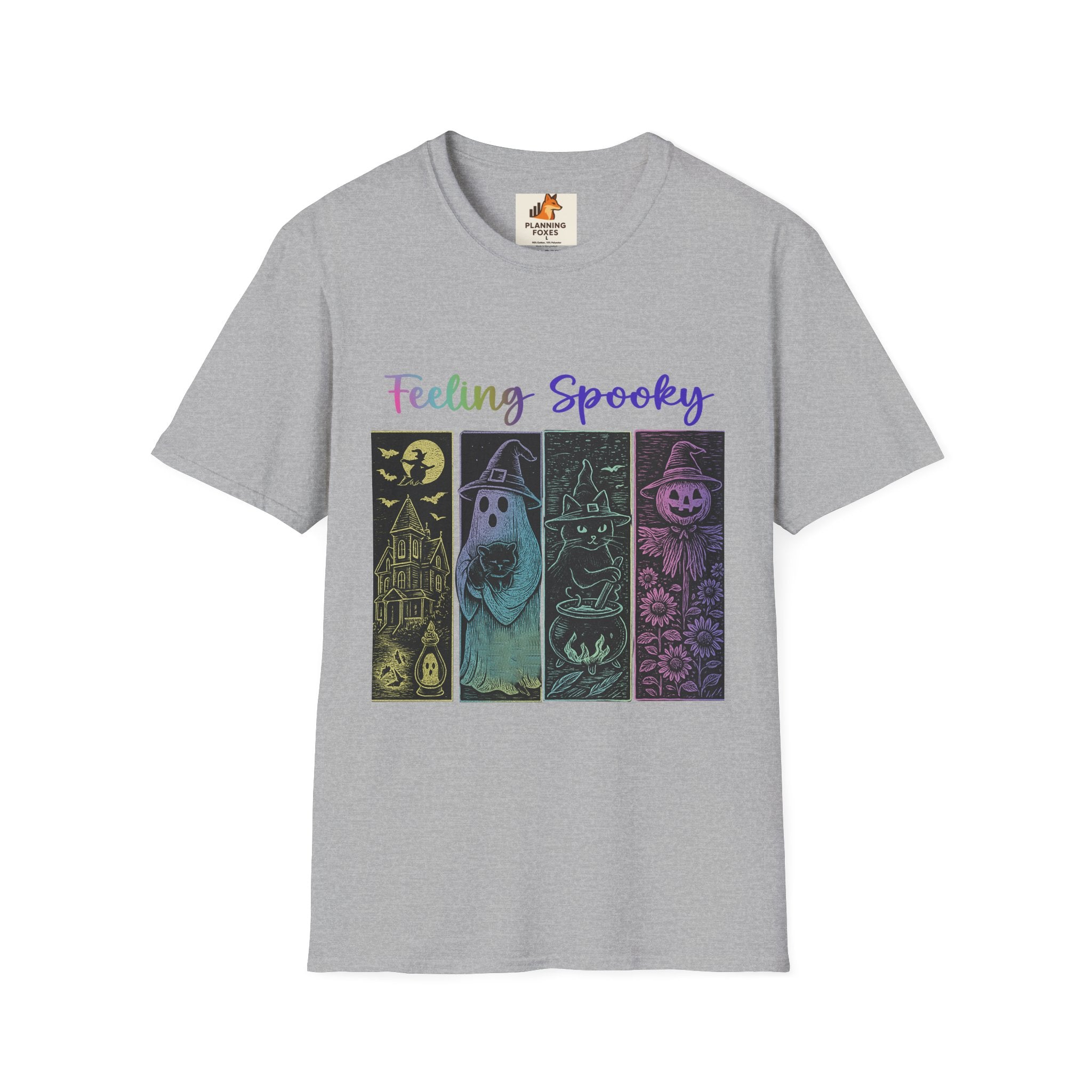 Feeling Spooky Halloween T-Shirt — Cute Ghost & Pumpkin Graphic