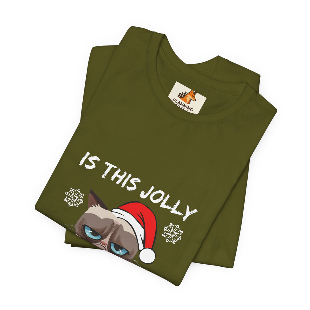Grumpy Cat Santa Tee — Funny Holiday Graphic T-Shirt ('Is This Enough?')