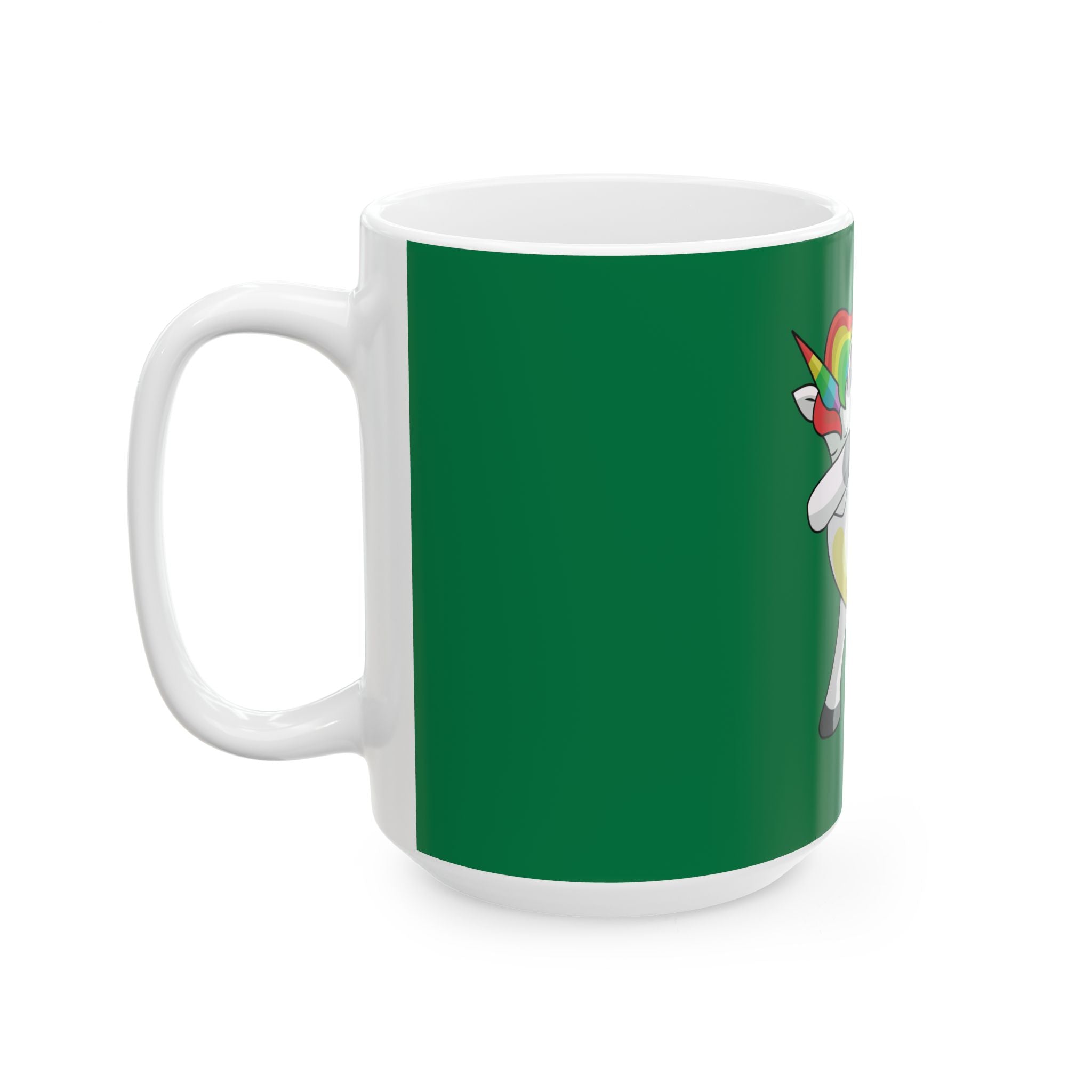 Dabbing Unicorn Bowling Mug — Funny Rainbow Unicorn Ceramic Coffee Cup (11oz/15oz)