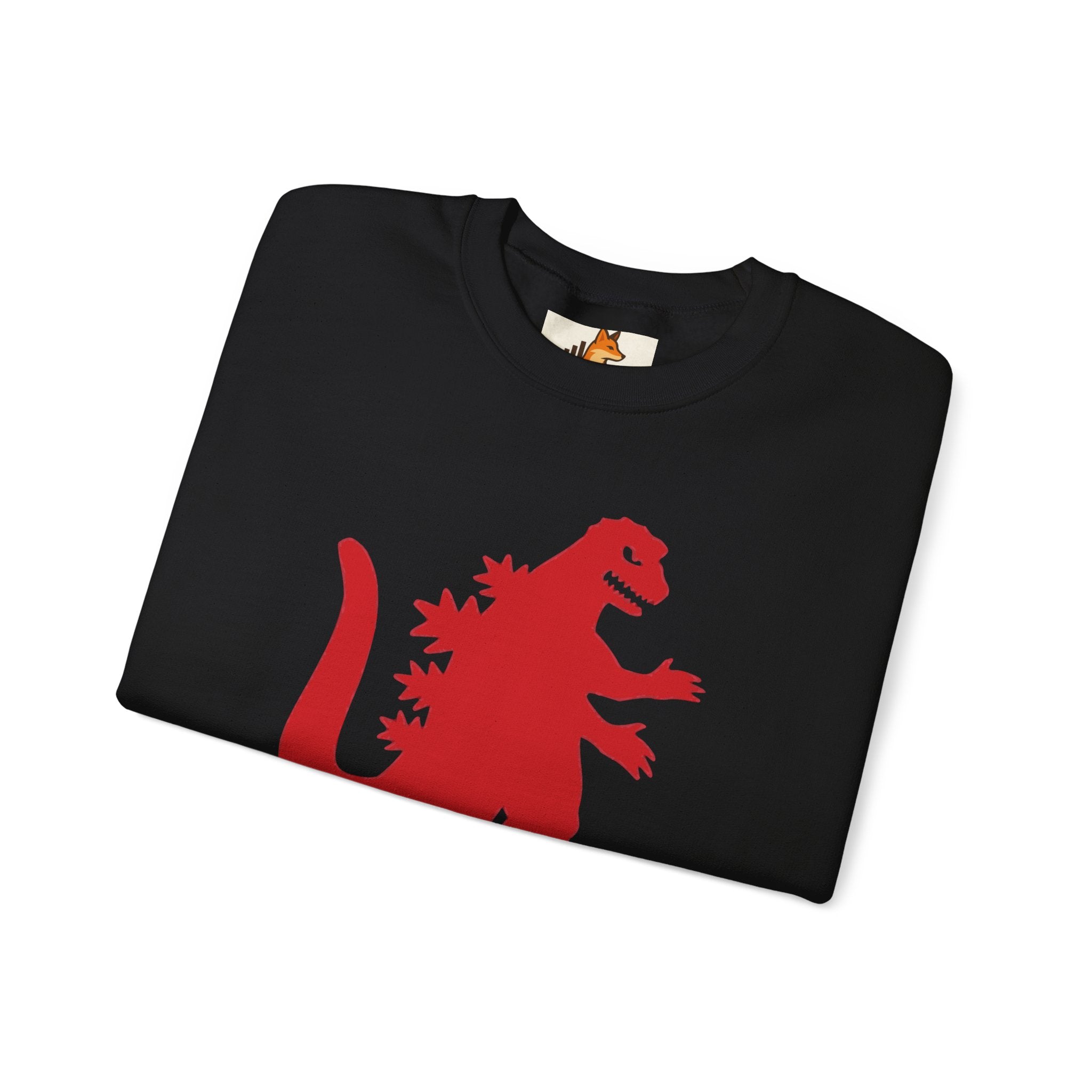 Red Godzilla Silhouette Crewneck Sweatshirt