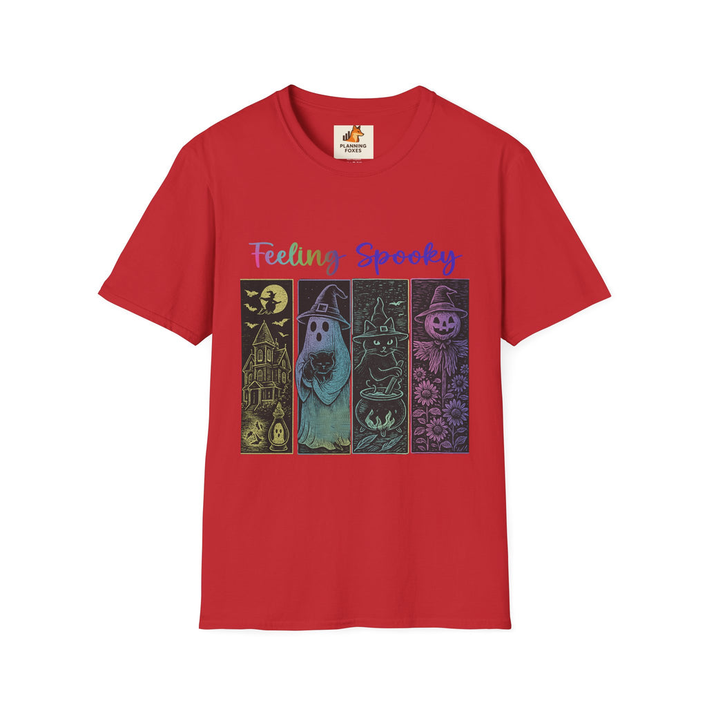 Feeling Spooky Halloween T-Shirt — Cute Ghost & Pumpkin Graphic