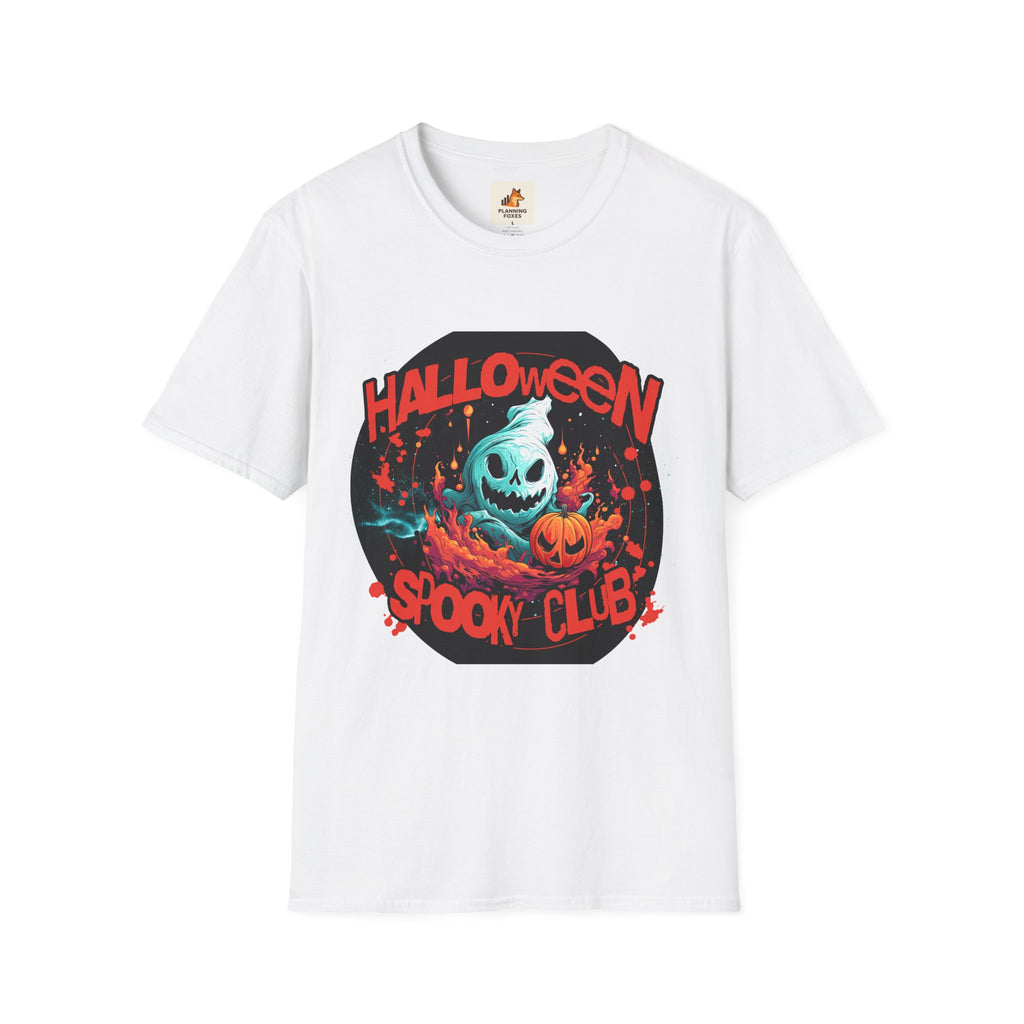 Halloween Spook Club T-Shirt — Haunted Pumpkin Ghost Graphic