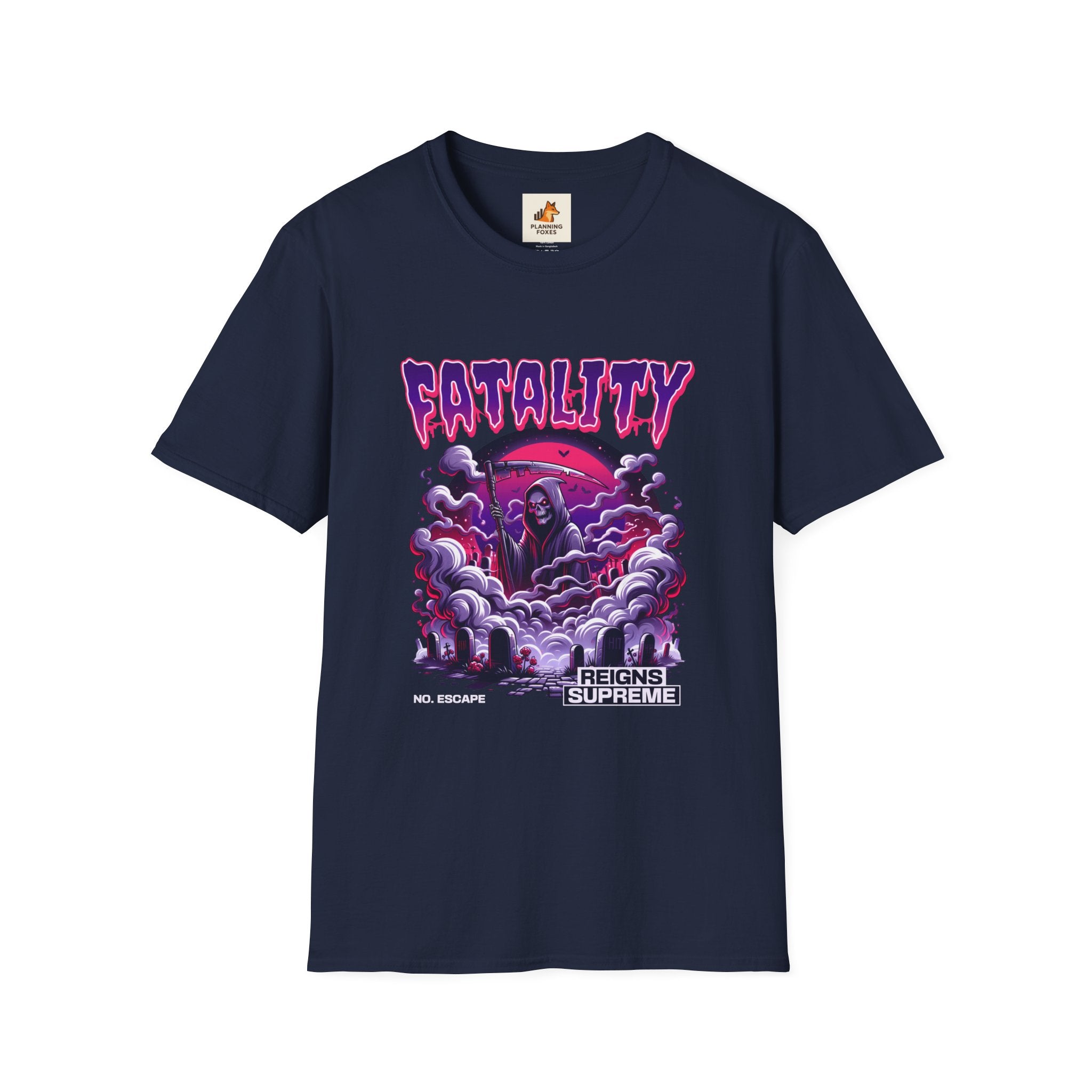 Fatality Graphic Tee — Grim Reaper Arcade Horror T-Shirt