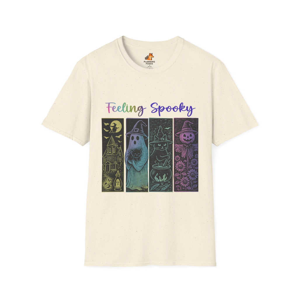 Feeling Spooky Halloween T-Shirt — Cute Ghost & Pumpkin Graphic