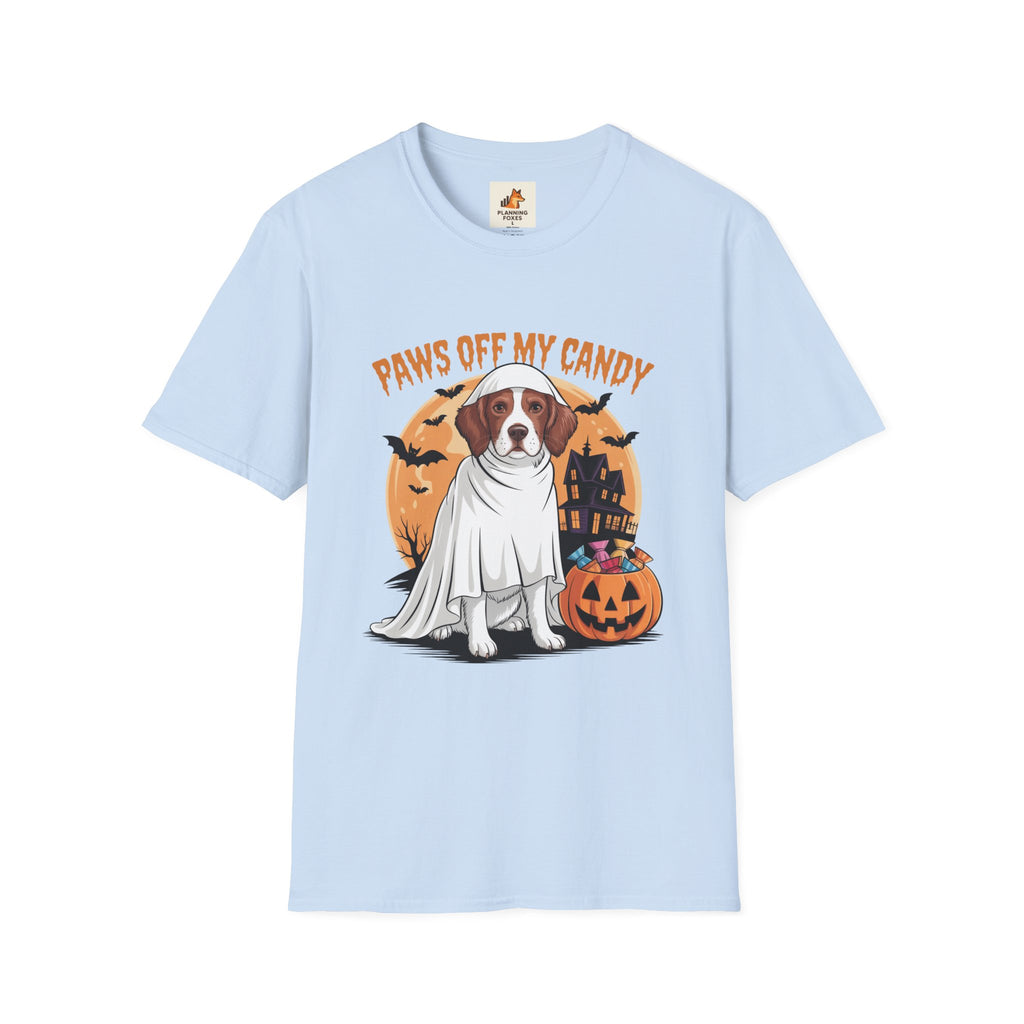 Halloween Dog T‑Shirt — "Paws Off My Candy" Ghost Beagle Costume Tee