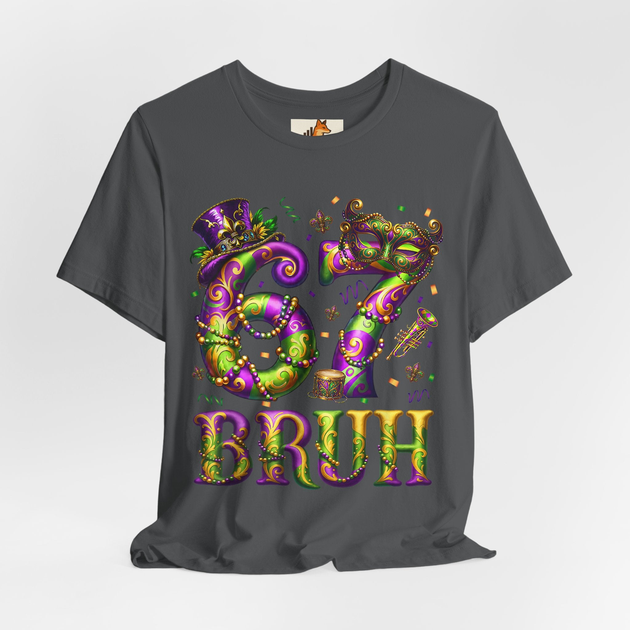 Mardi Gras 67 Bruh T-Shirt — Festive Beads & Mask Party Tee