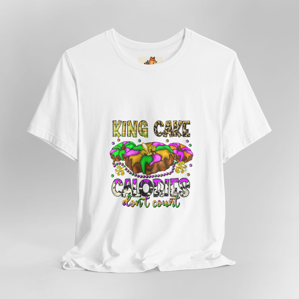 King Cake Calories Tee — Mardi Gras Louisiana Fleur-de-Lis Shirt
