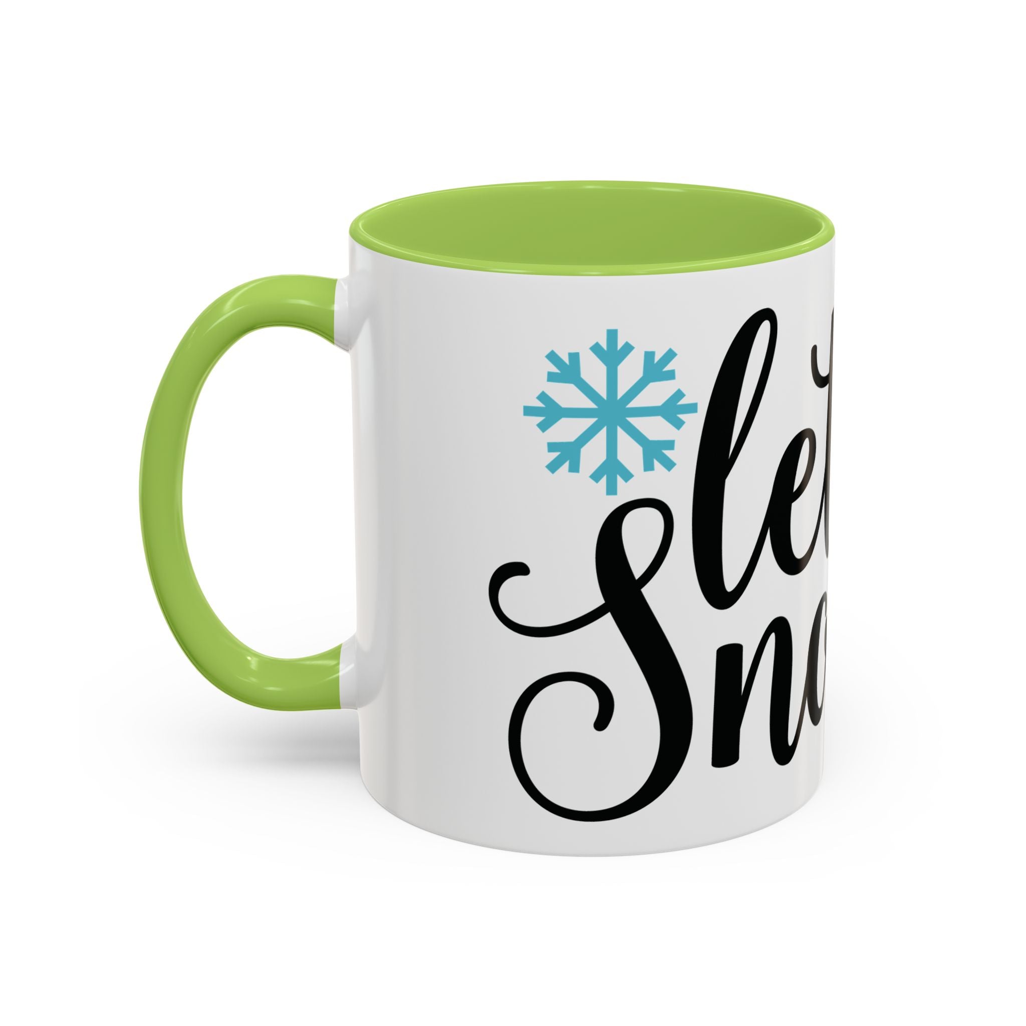 Let It Snow Accent Coffee Mug — Winter Holiday Snowflake Coffee Cup (11/15oz)