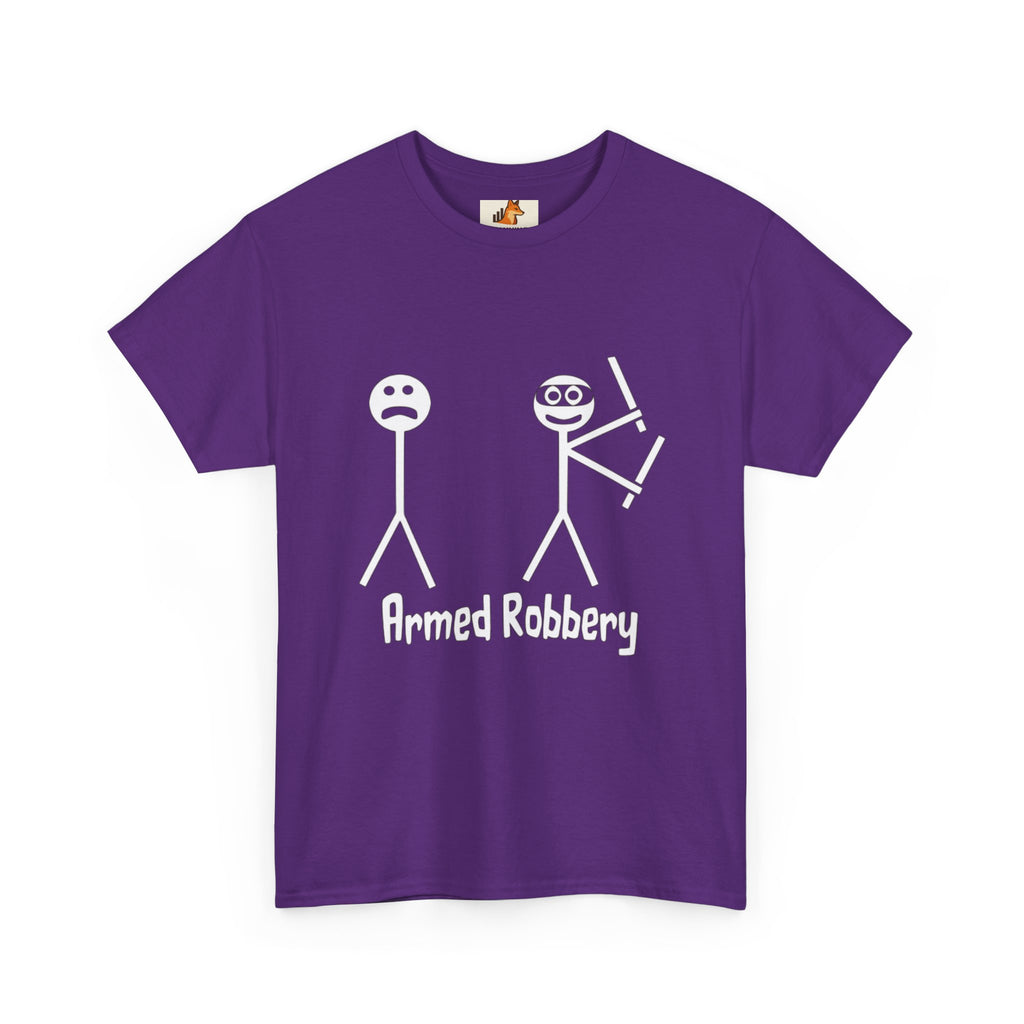 T-Shirt — 'Armed Robbery' Stick Figure Graphic Tee