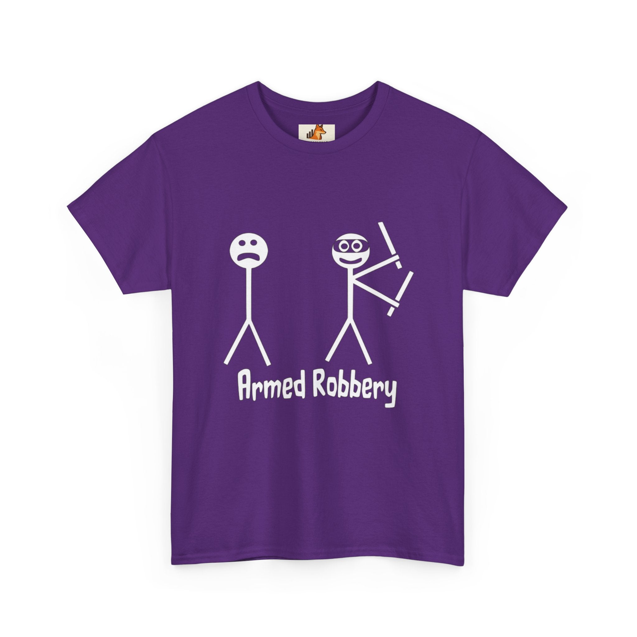 T-Shirt — 'Armed Robbery' Stick Figure Graphic Tee