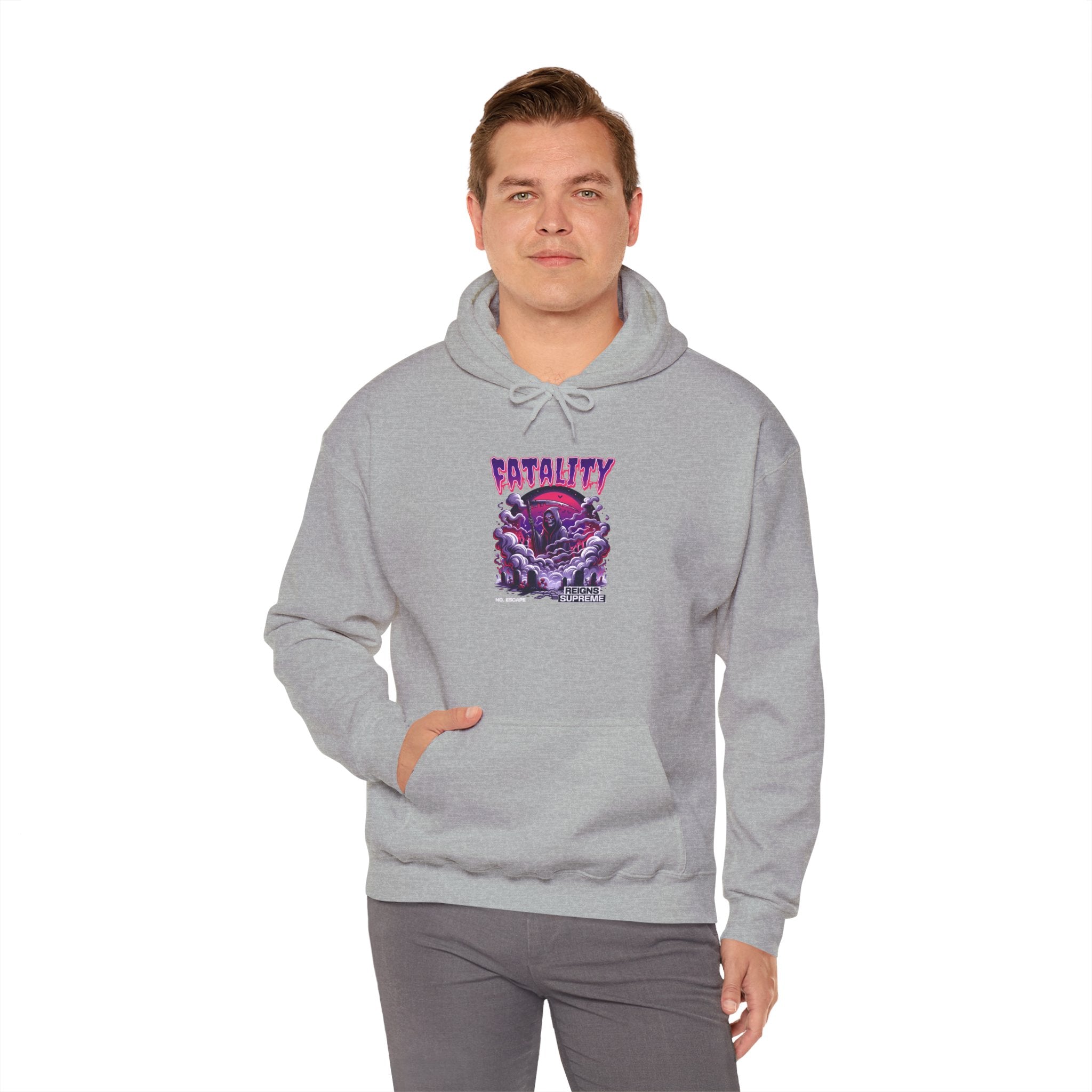 Halloween Spooky Club Hoodie — Fatality Retro Skull Horror Pullover