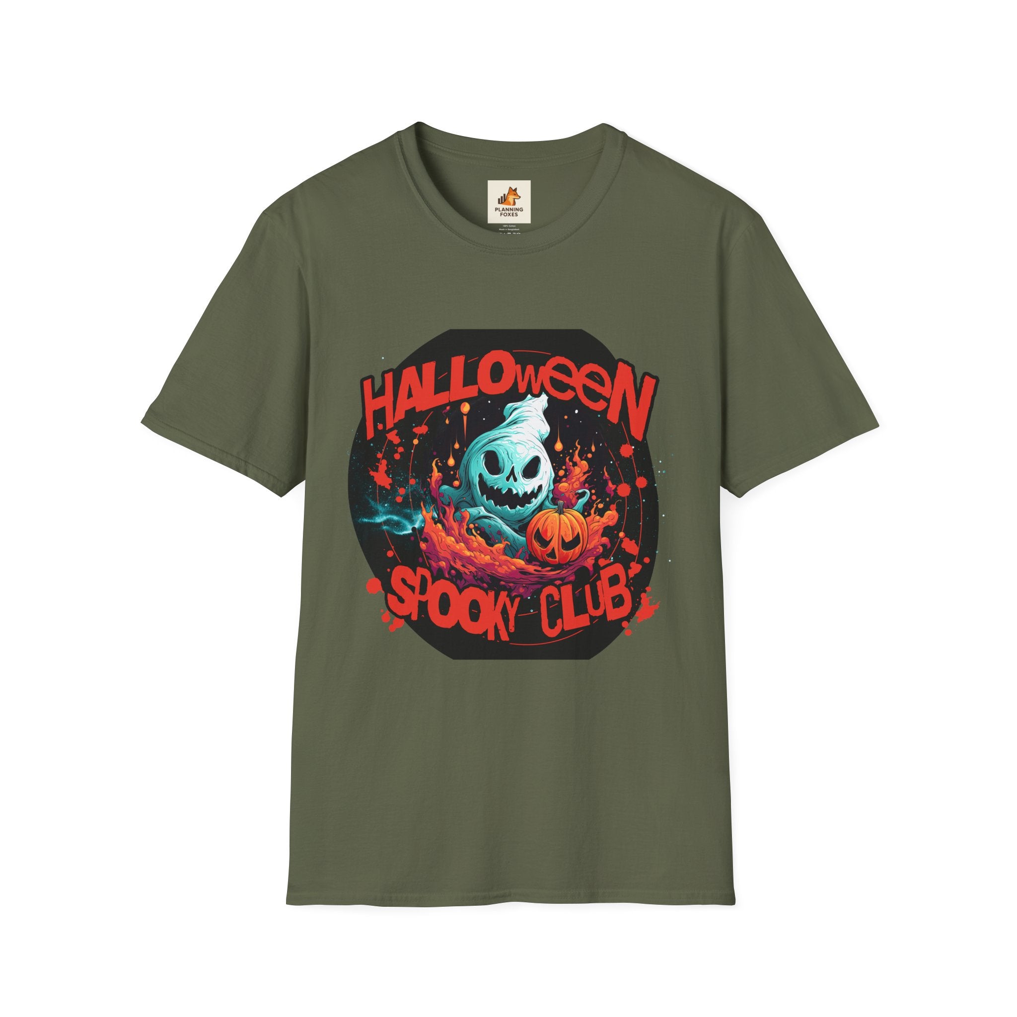Halloween Spook Club T-Shirt — Haunted Pumpkin Ghost Graphic