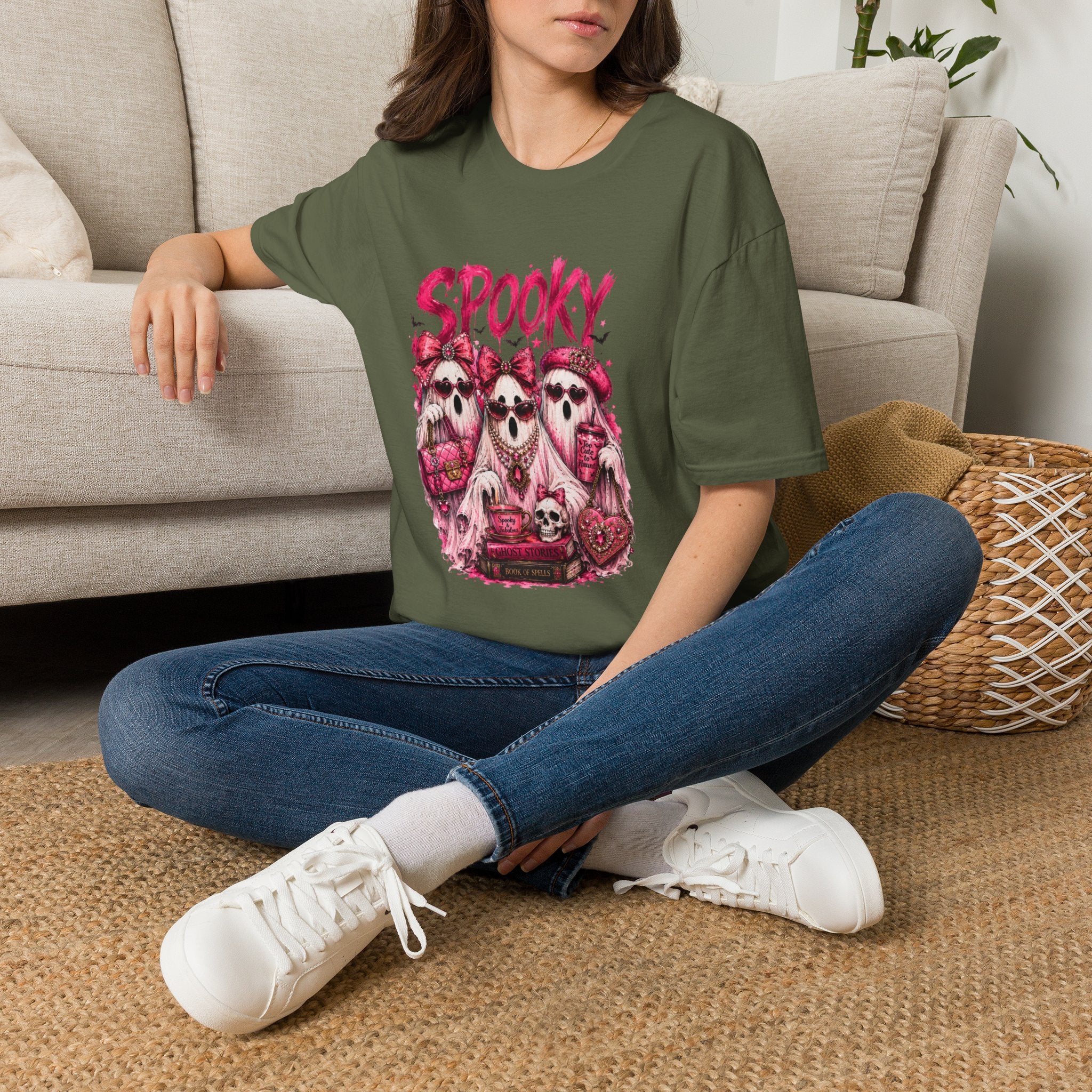 Spooky Pink Skull Trio T-Shirt