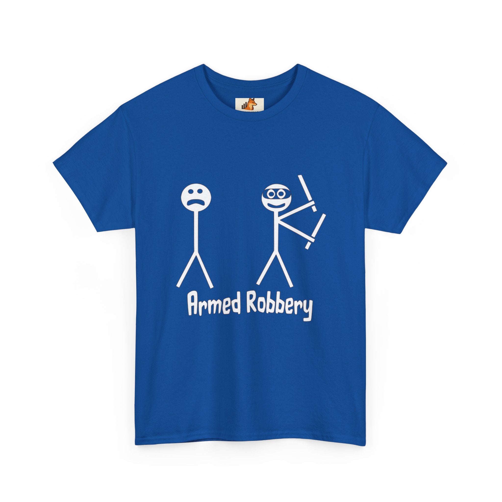 T-Shirt — 'Armed Robbery' Stick Figure Graphic Tee
