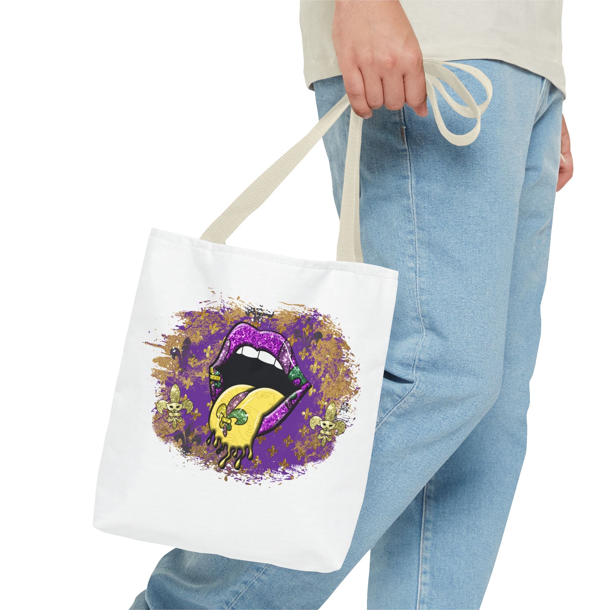 Graphic Tote Bag — Mardi Gras Tongue Pop Art
