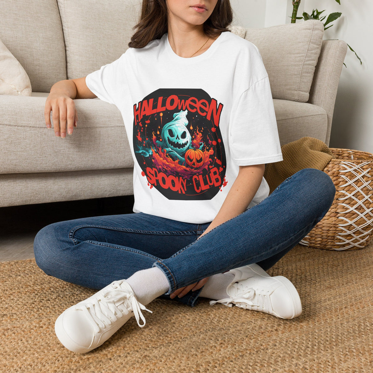 Halloween Spook Club T-Shirt — Haunted Pumpkin Ghost Graphic