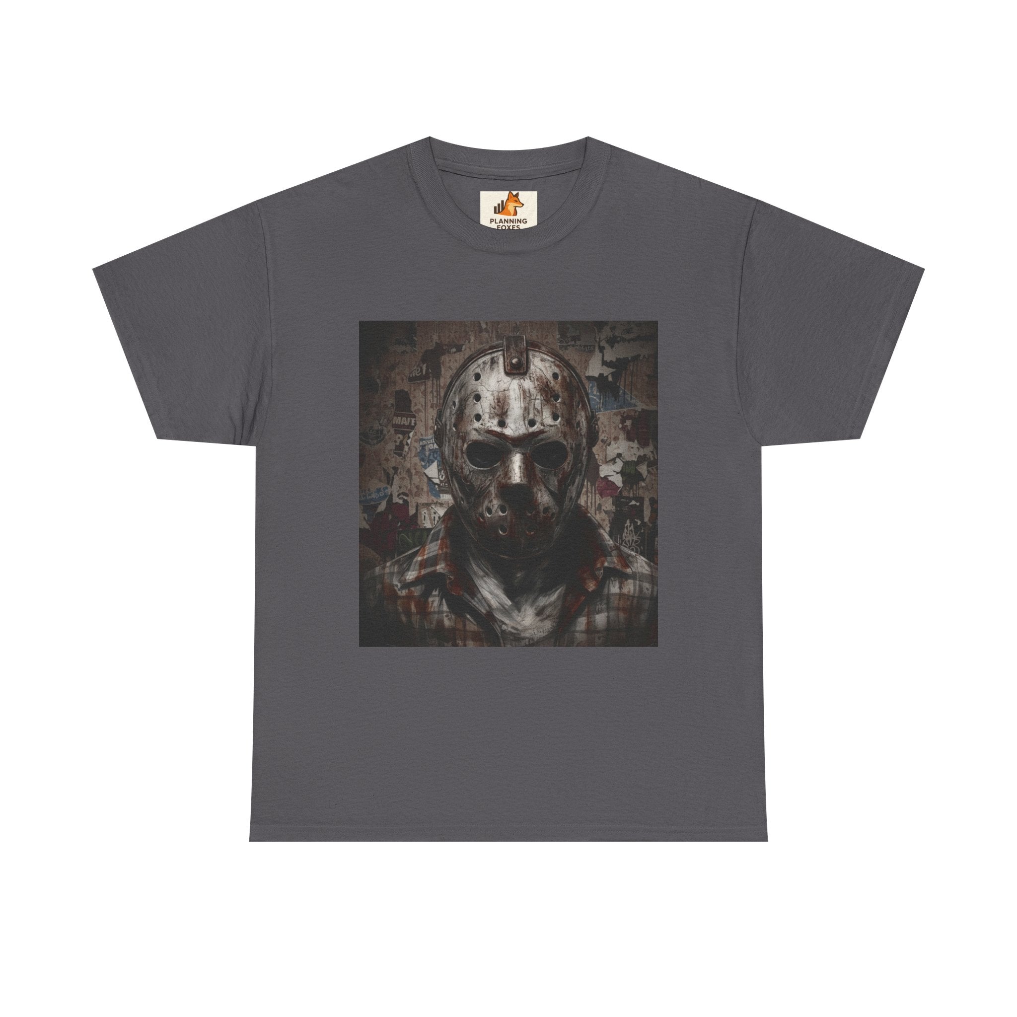 Hockey Mask Horror Tee — Retro Jason-Style Slasher Graphic Shirt